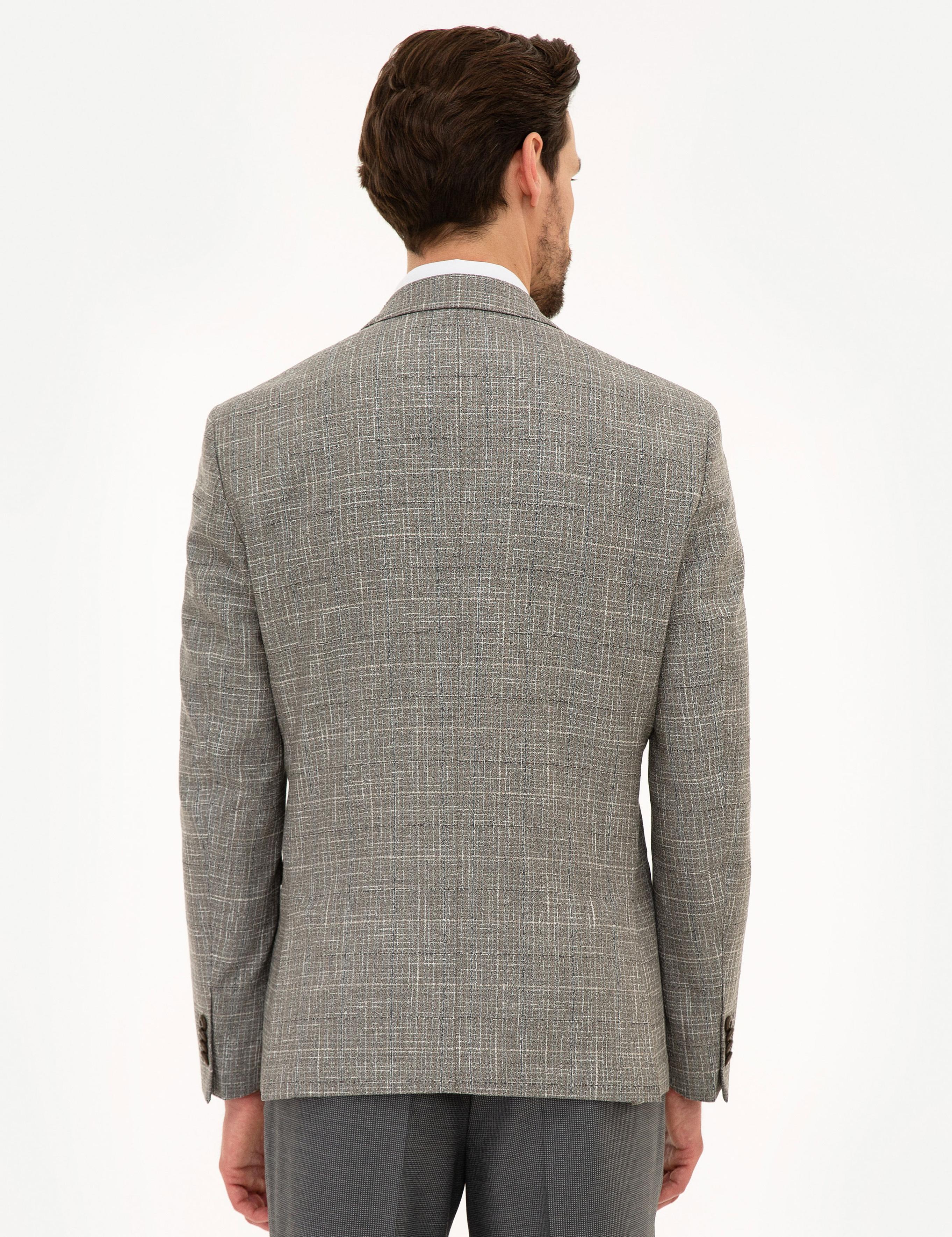 Açık Kahverengi Slim Fit Ceket