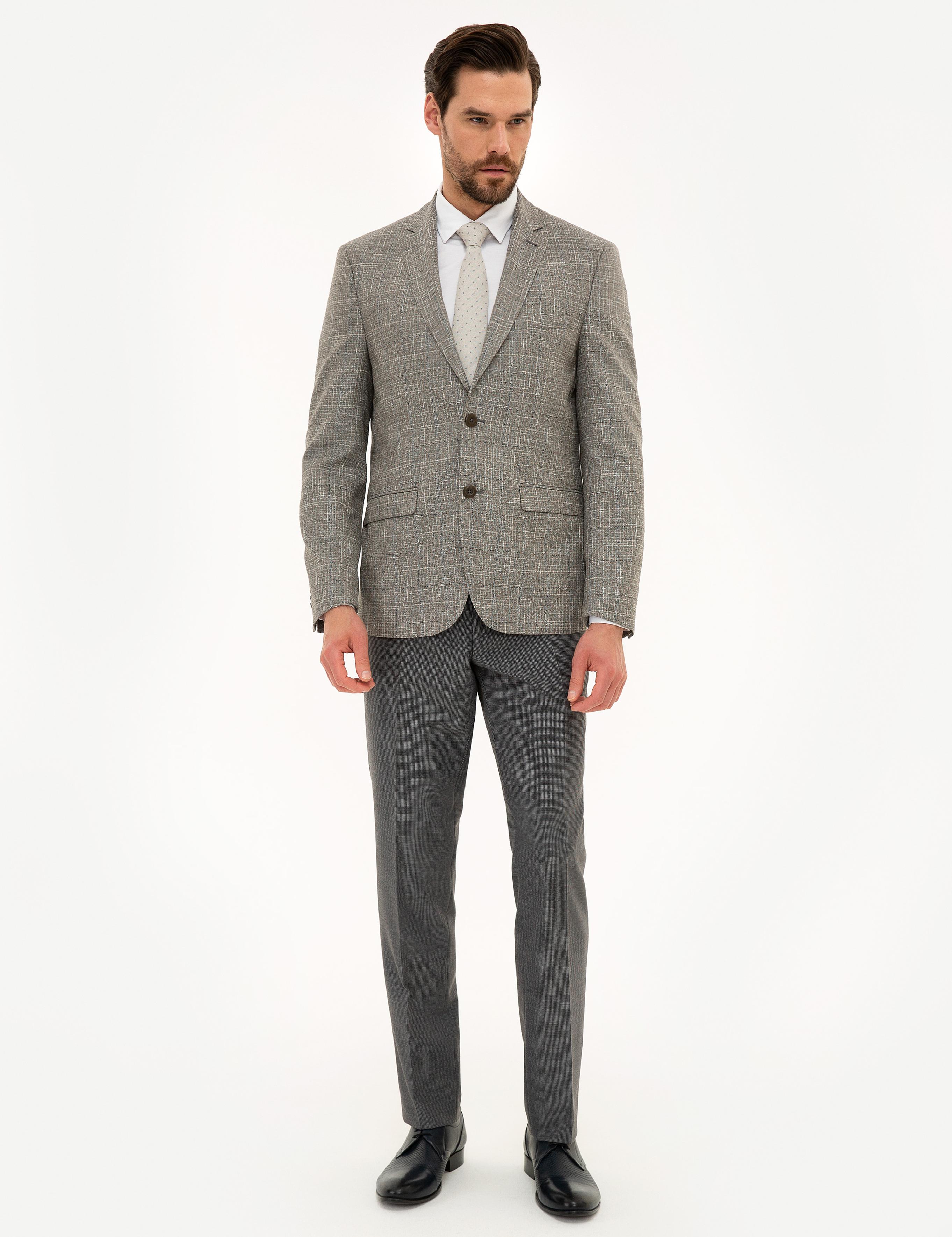 Açık Kahverengi Slim Fit Ceket