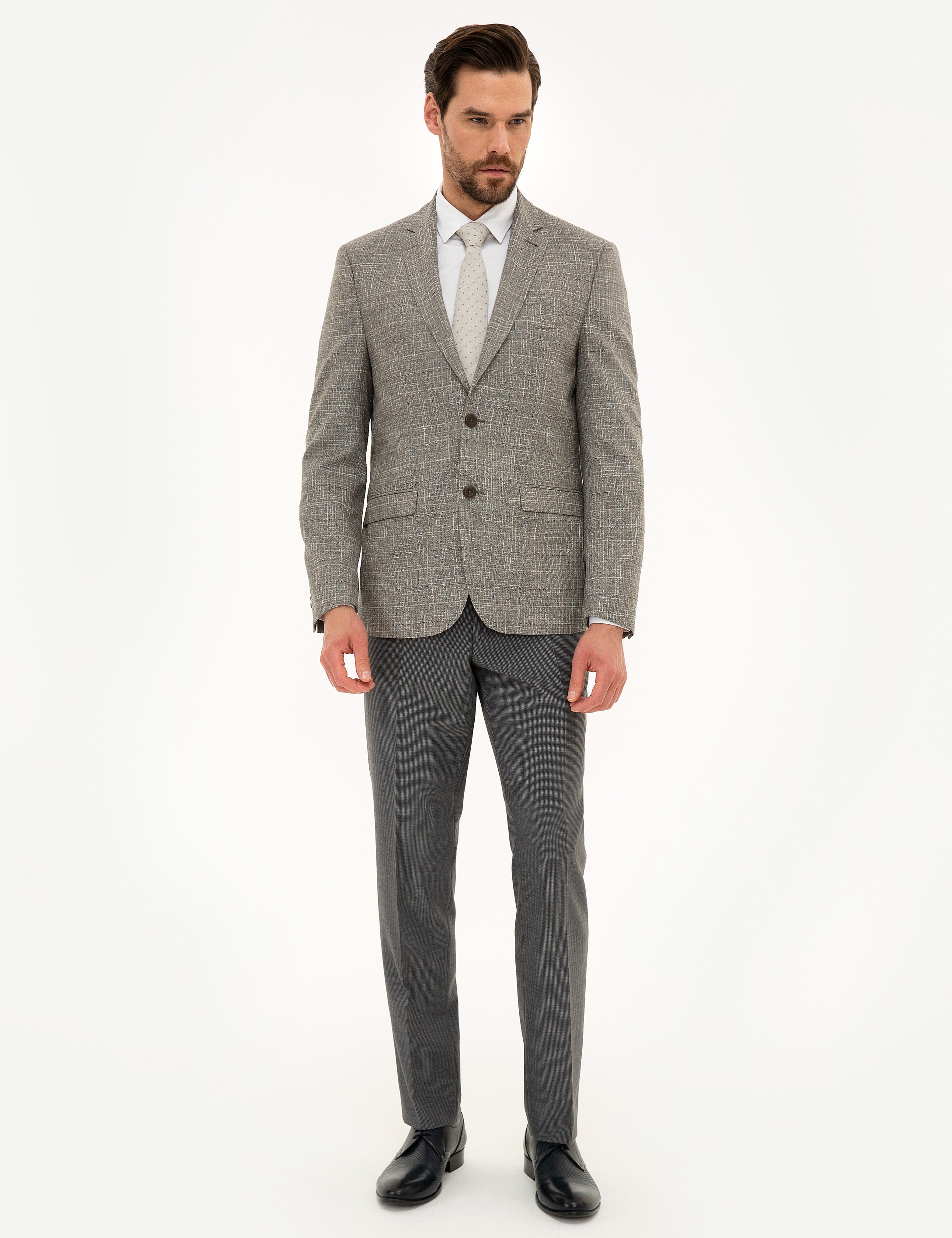 Açık Kahverengi Slim Fit Ceket - Image 5