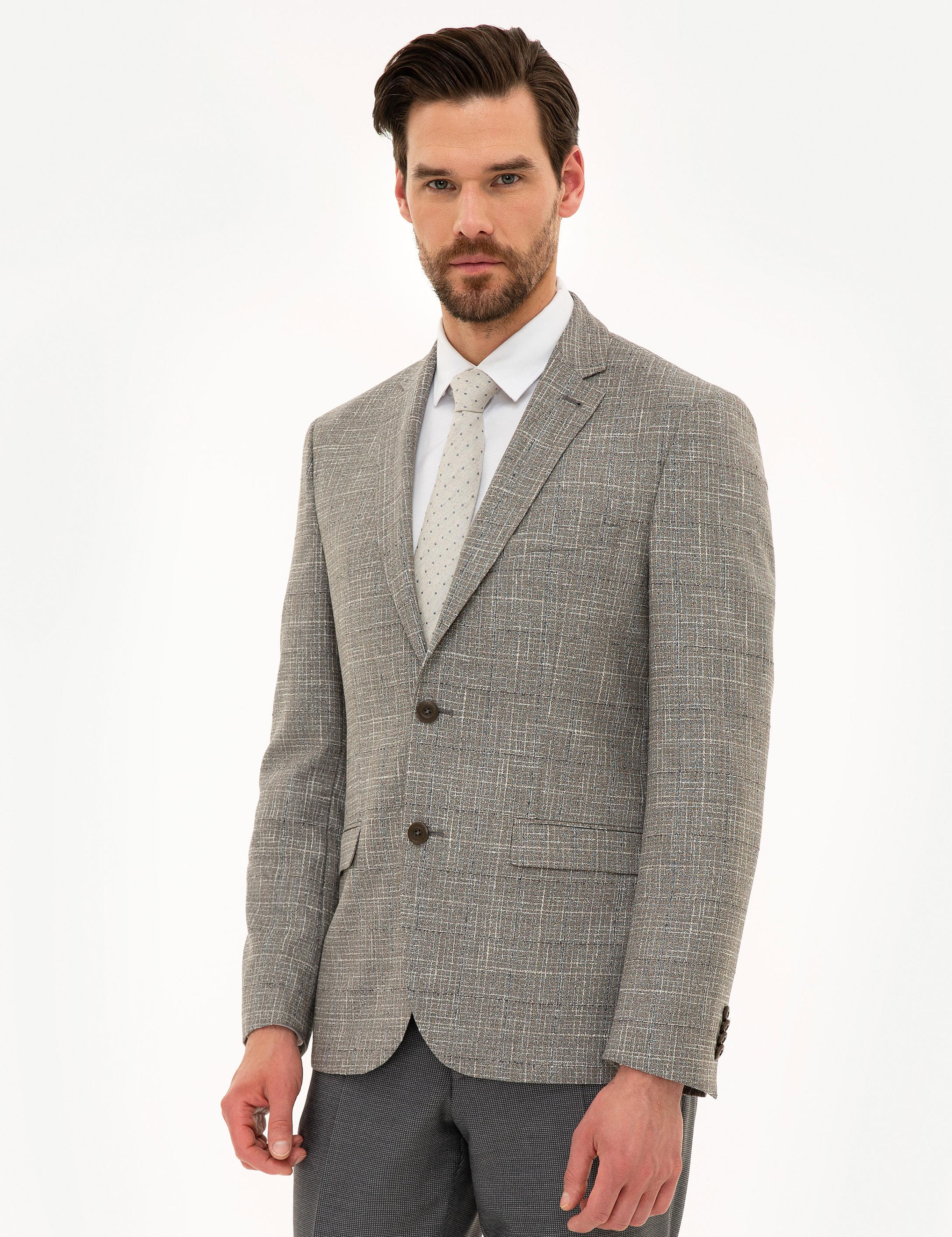 Açık Kahverengi Slim Fit Ceket