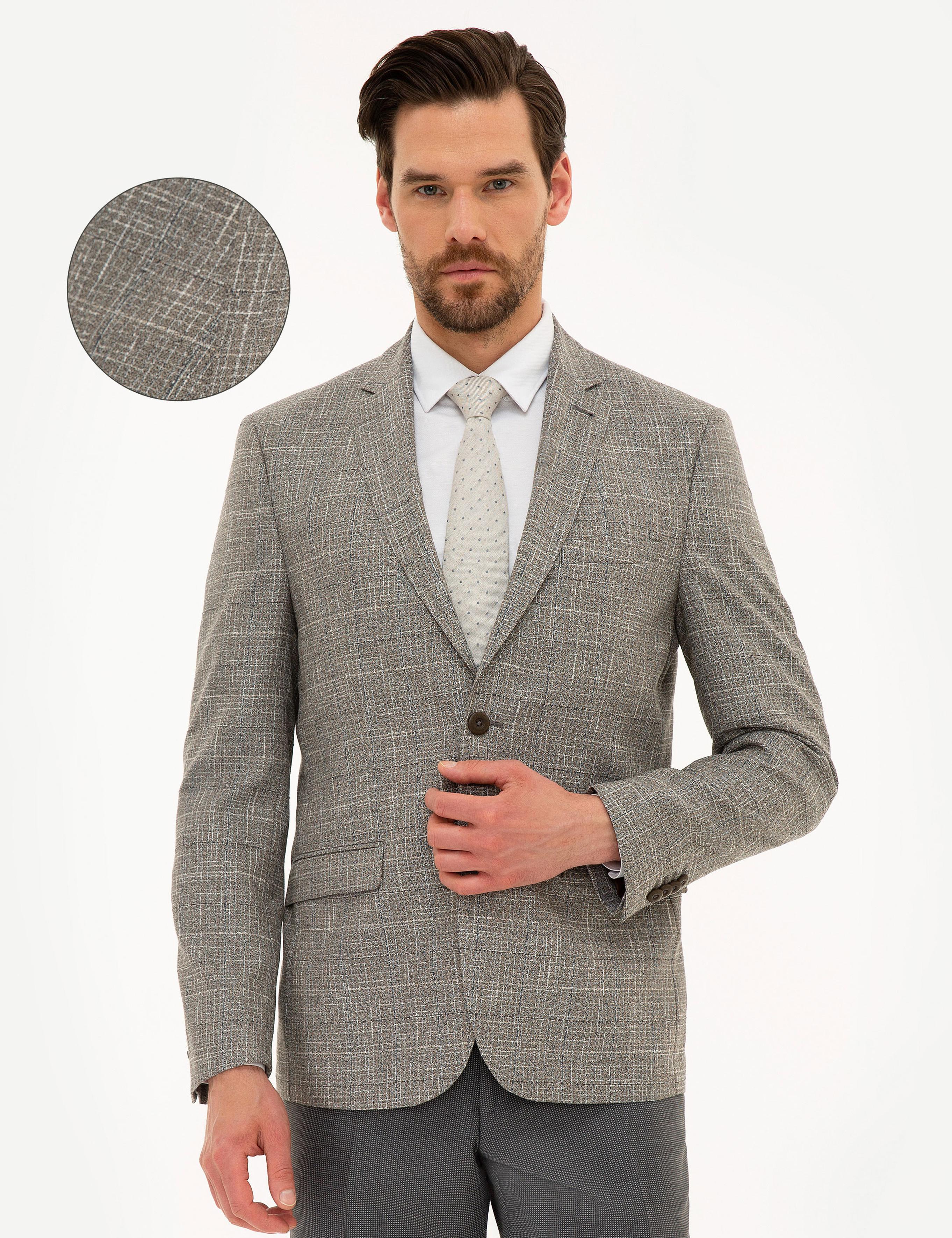 Açık Kahverengi Slim Fit Ceket