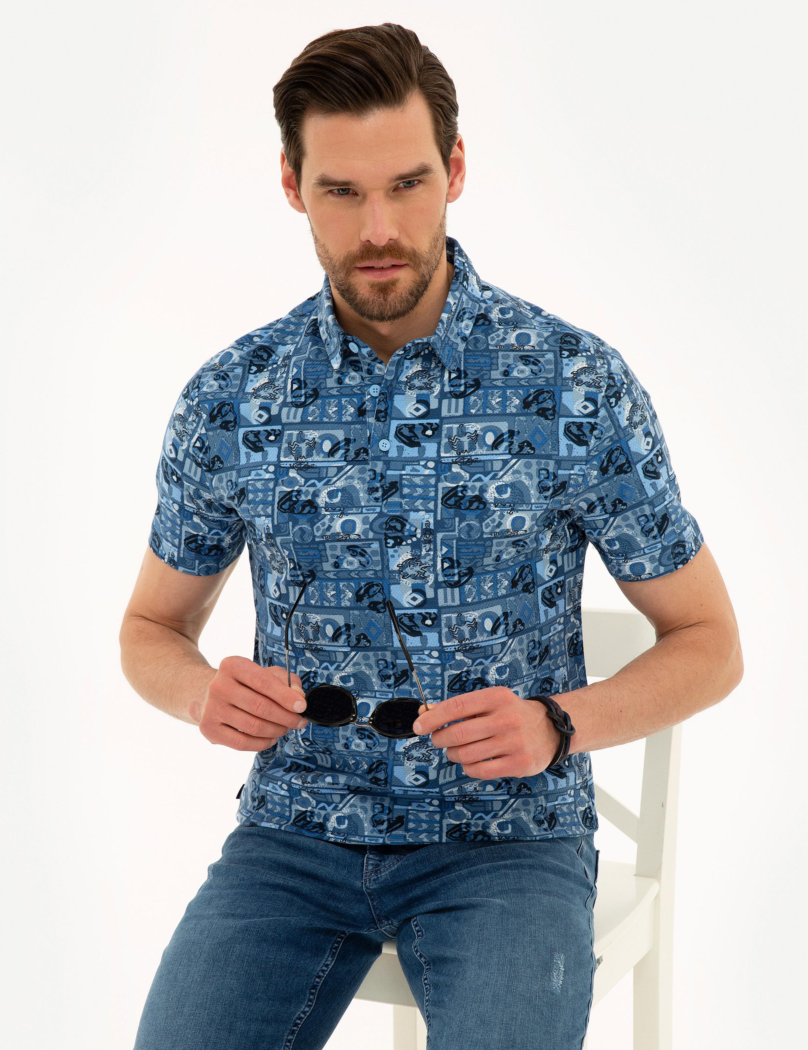 Koyu Mavi Slim Fit Polo Yaka Tişört