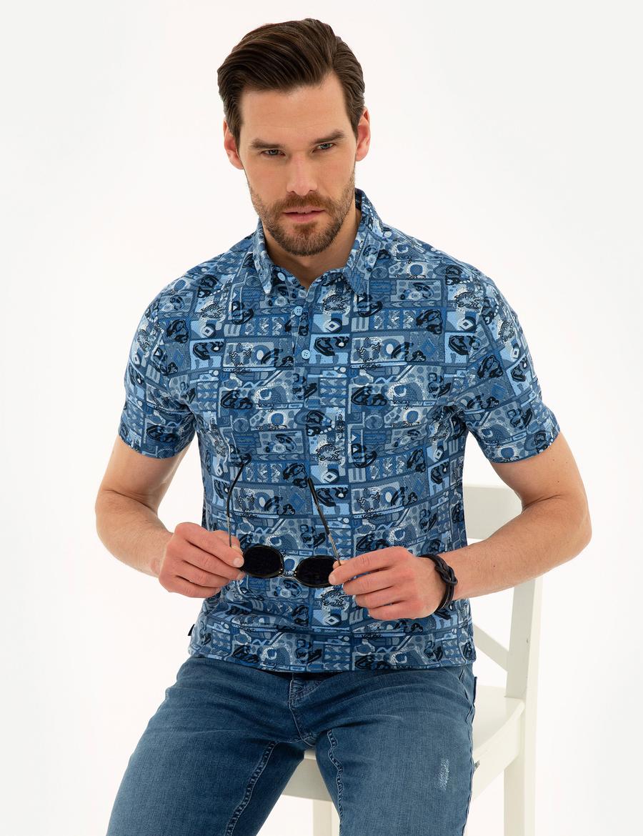 Koyu Mavi Slim Fit Polo Yaka T-Shirt