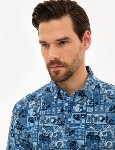 Koyu Mavi Slim Fit Polo Yaka Tişört - 50222818035