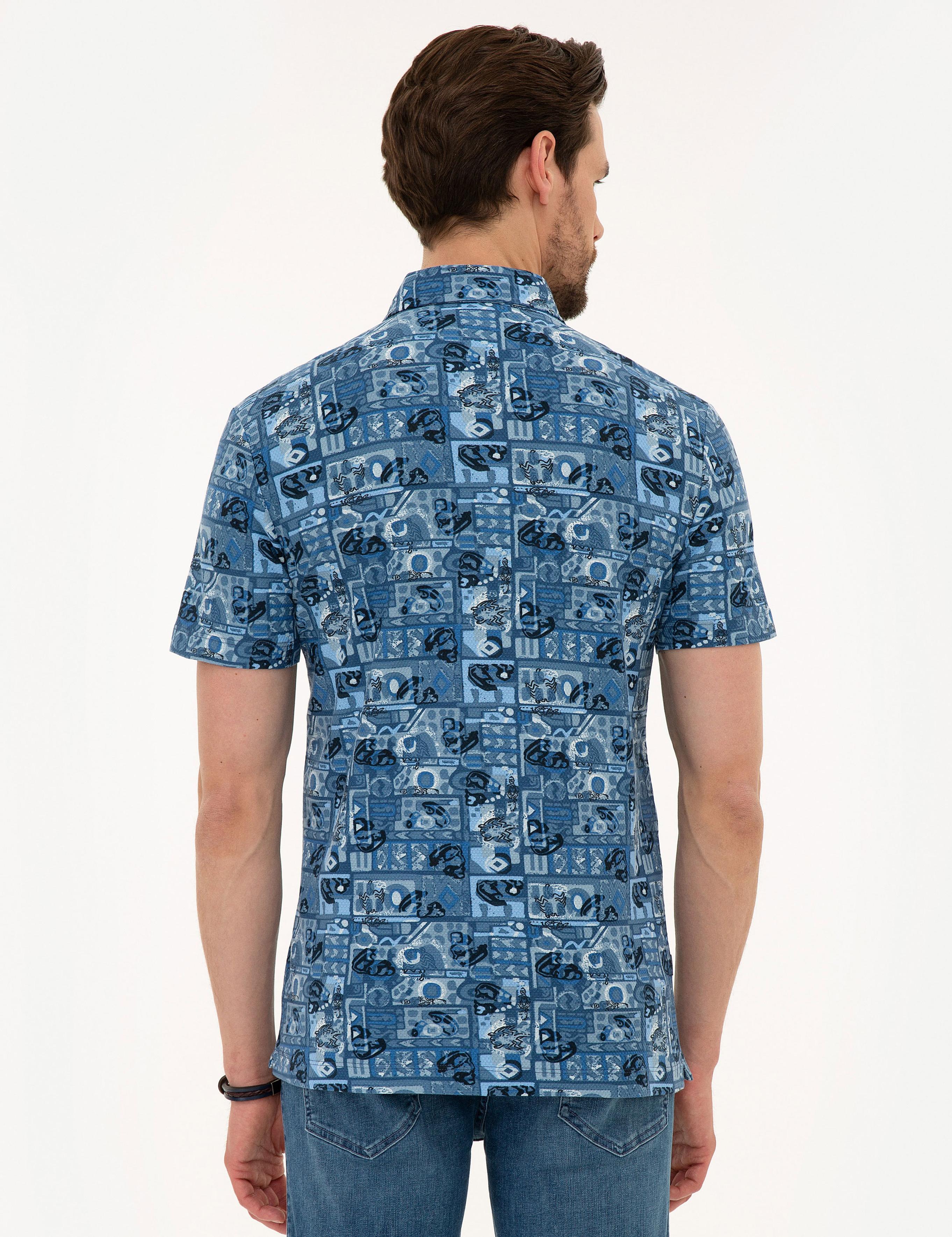 Koyu Mavi Slim Fit Polo Yaka Tişört