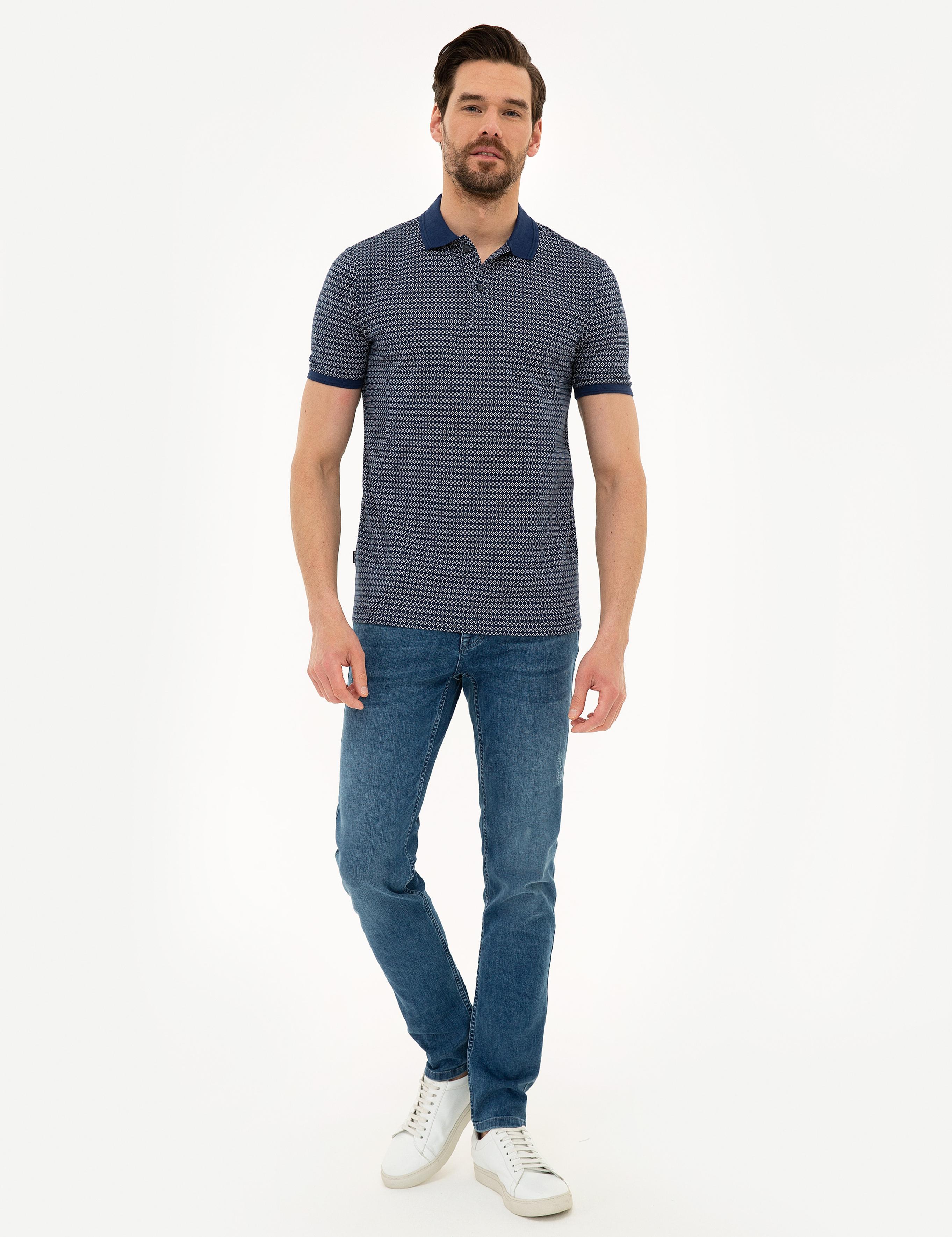 Lacivert Slim Fit Polo Yaka Tişört