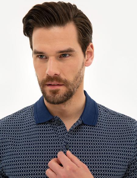 Lacivert Slim Fit Polo Yaka Tişört - 50221383028