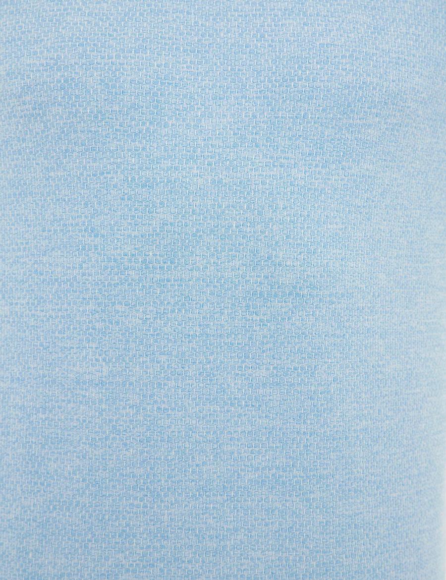Açık Mavi Slim Fit Bisiklet Yaka T-Shirt