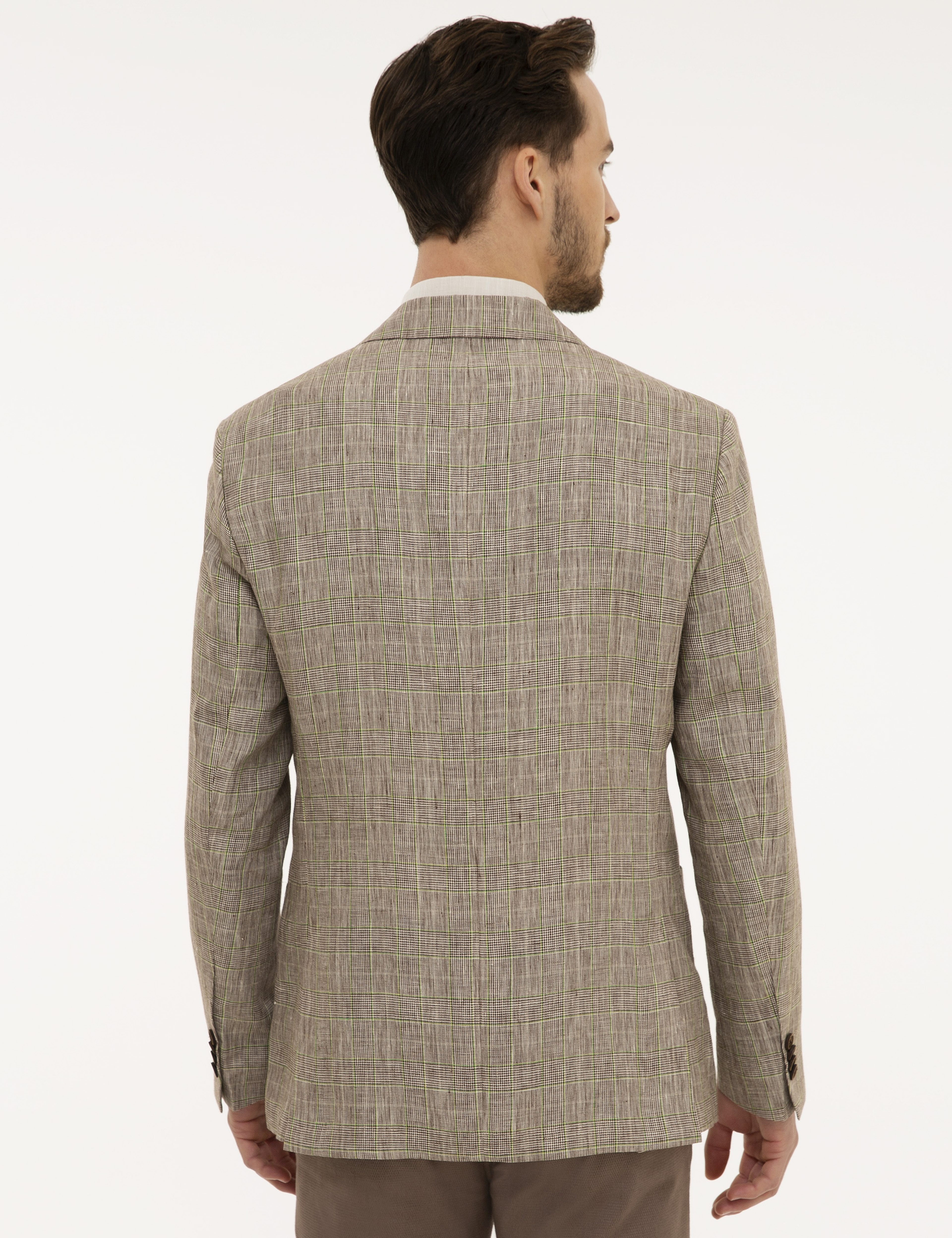 Açık Kahverengi Slim Fit Ceket - Image 4