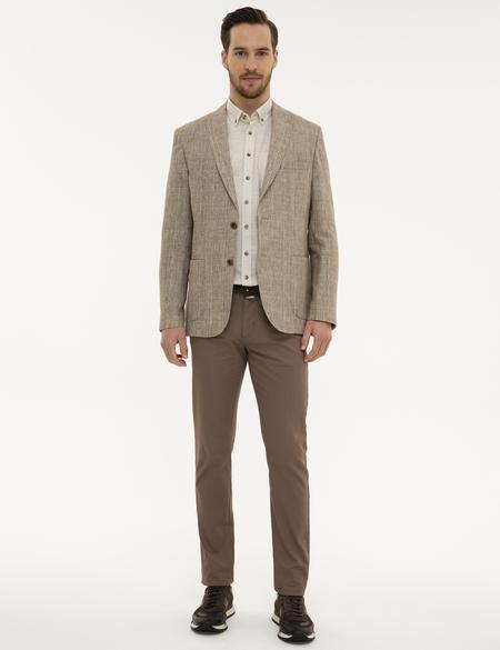 Açık Kahverengi Slim Fit Ceket - 50225563035