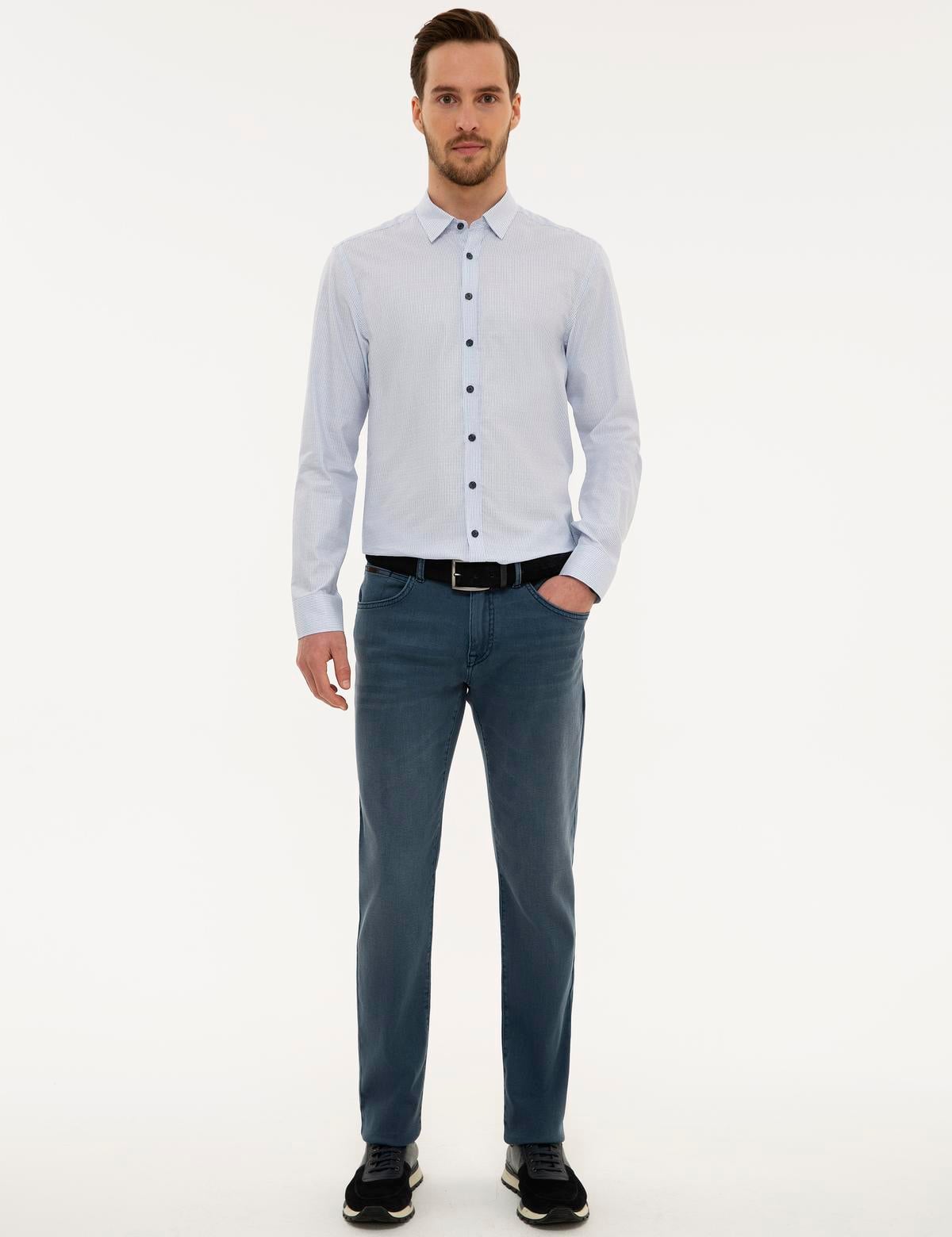 Açık Mavi Slim Fit Gömlek - 50221433006