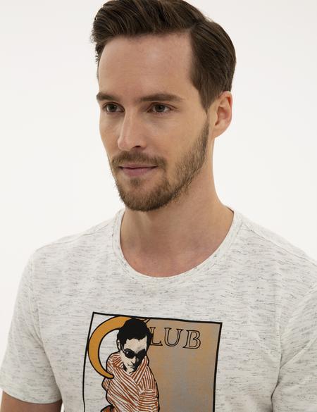 Beyaz Slim Fit Bisiklet Yaka T-Shirt - 50202708007