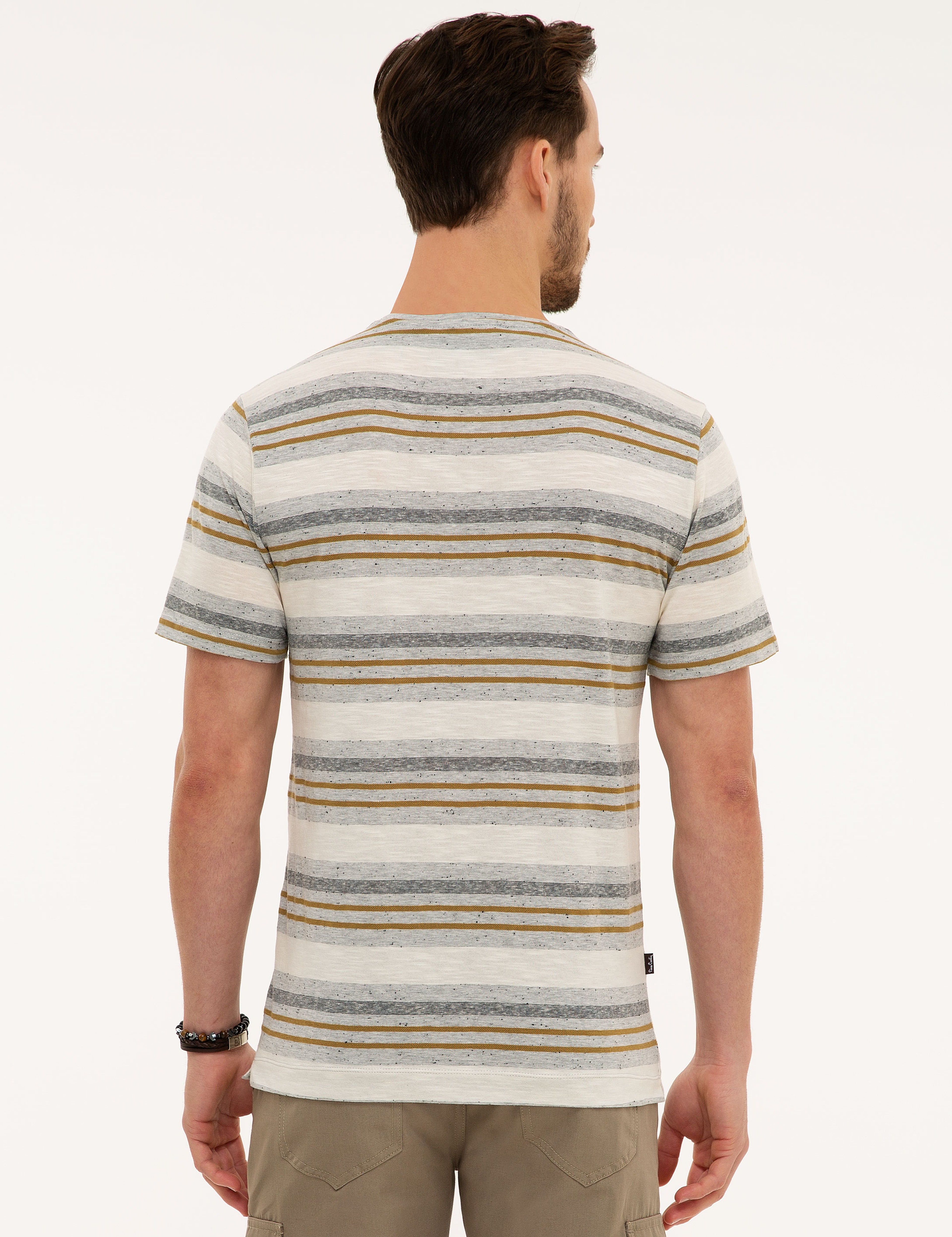 Açık Gri Melanj Slim Fit Bisiklet Yaka T-Shirt