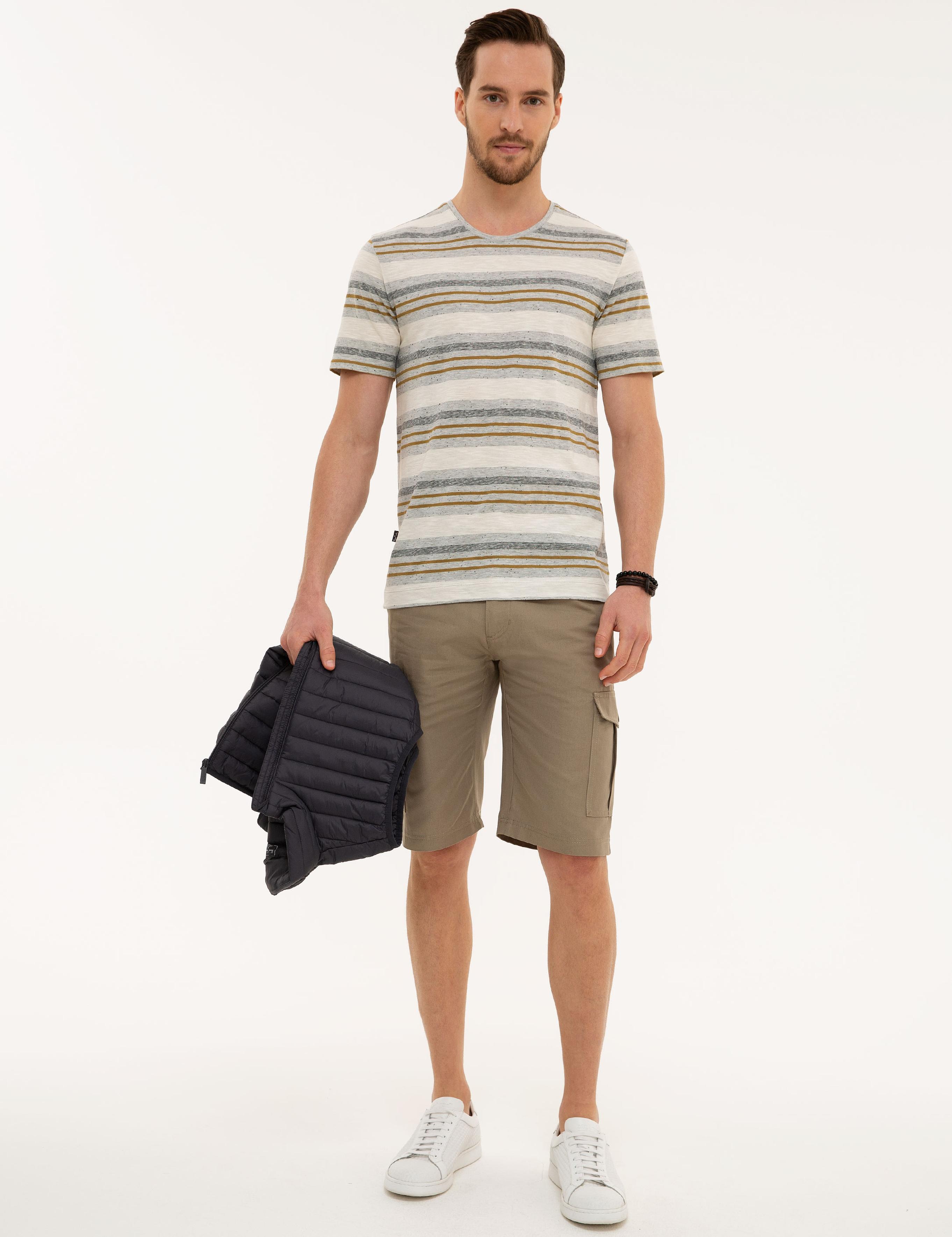 Açık Gri Melanj Slim Fit Bisiklet Yaka T-Shirt