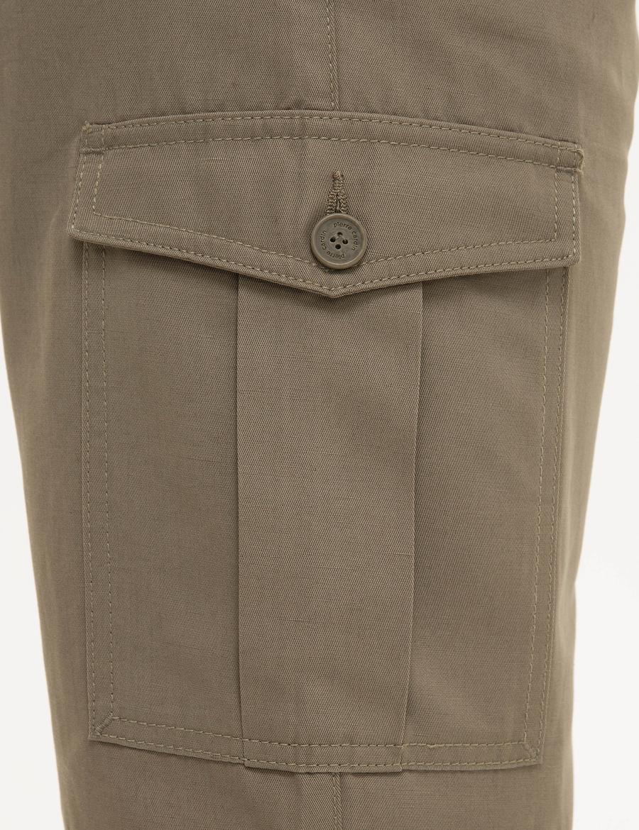 Bej Standart Fit Bermuda Şort
