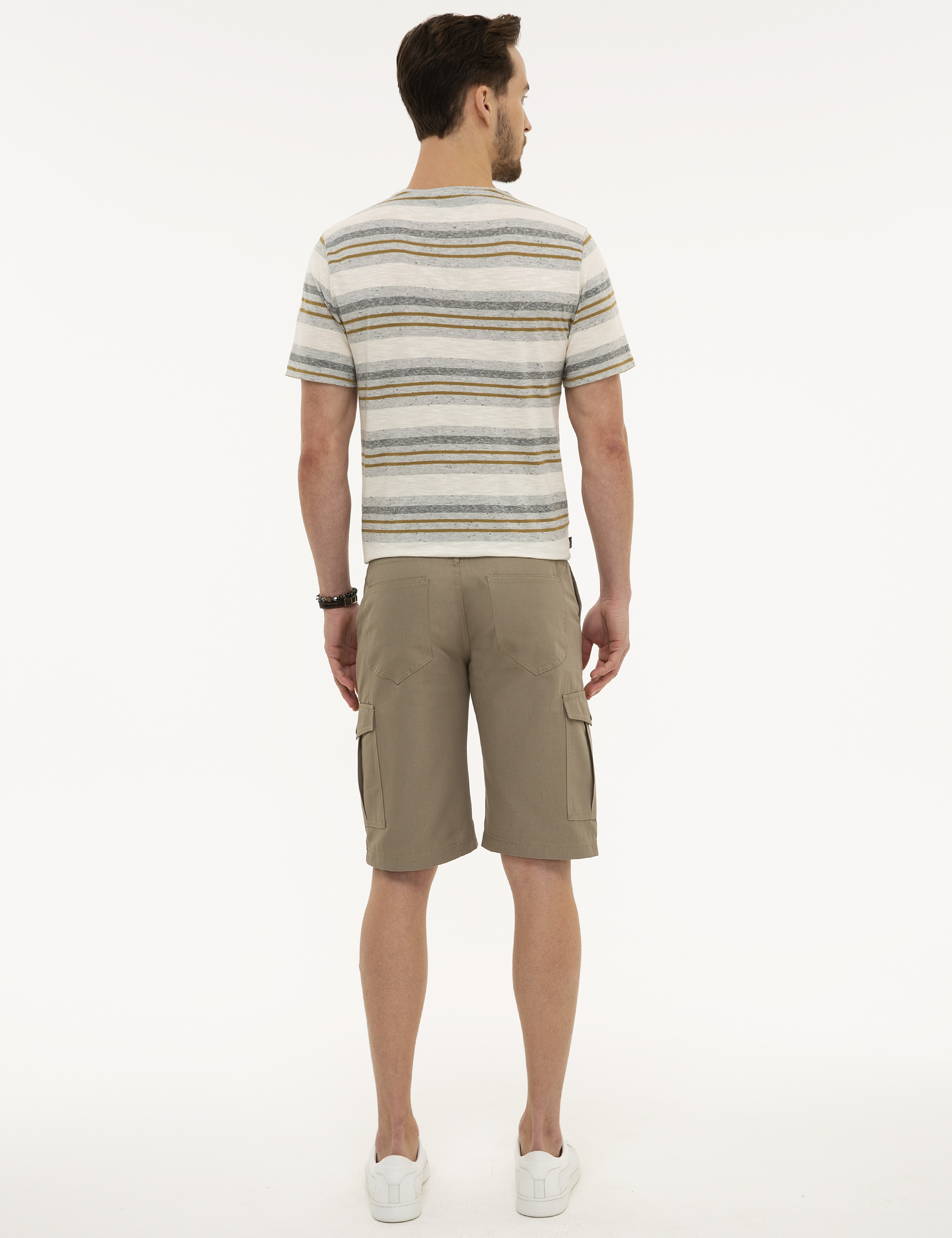 Bej Standart Fit Bermuda Şort - Image 3