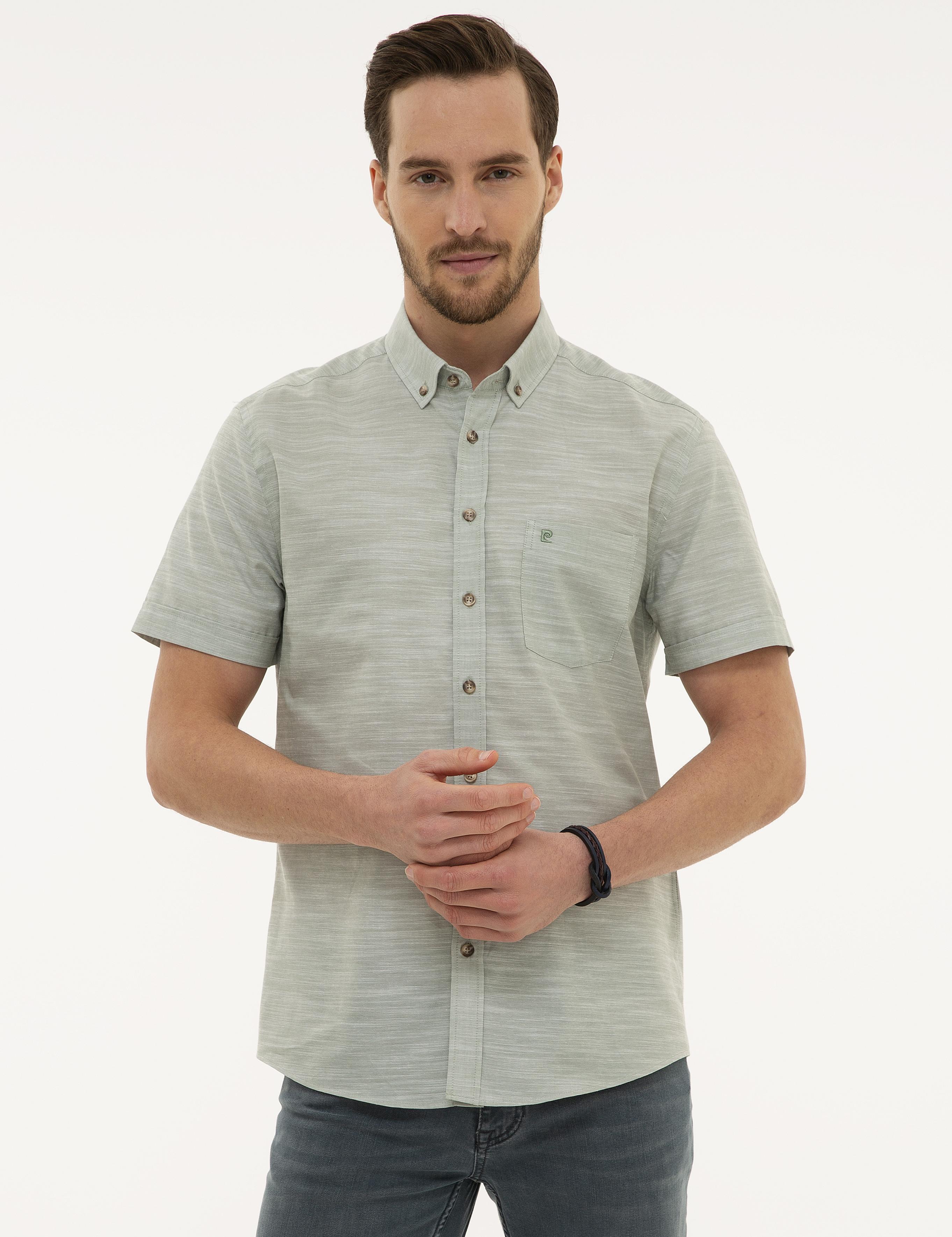 Yeşil Regular Fit Kısa Kollu Gömlek