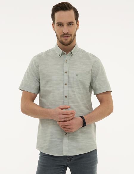Yeşil Regular Fit Kısa Kollu Gömlek - 50223806038