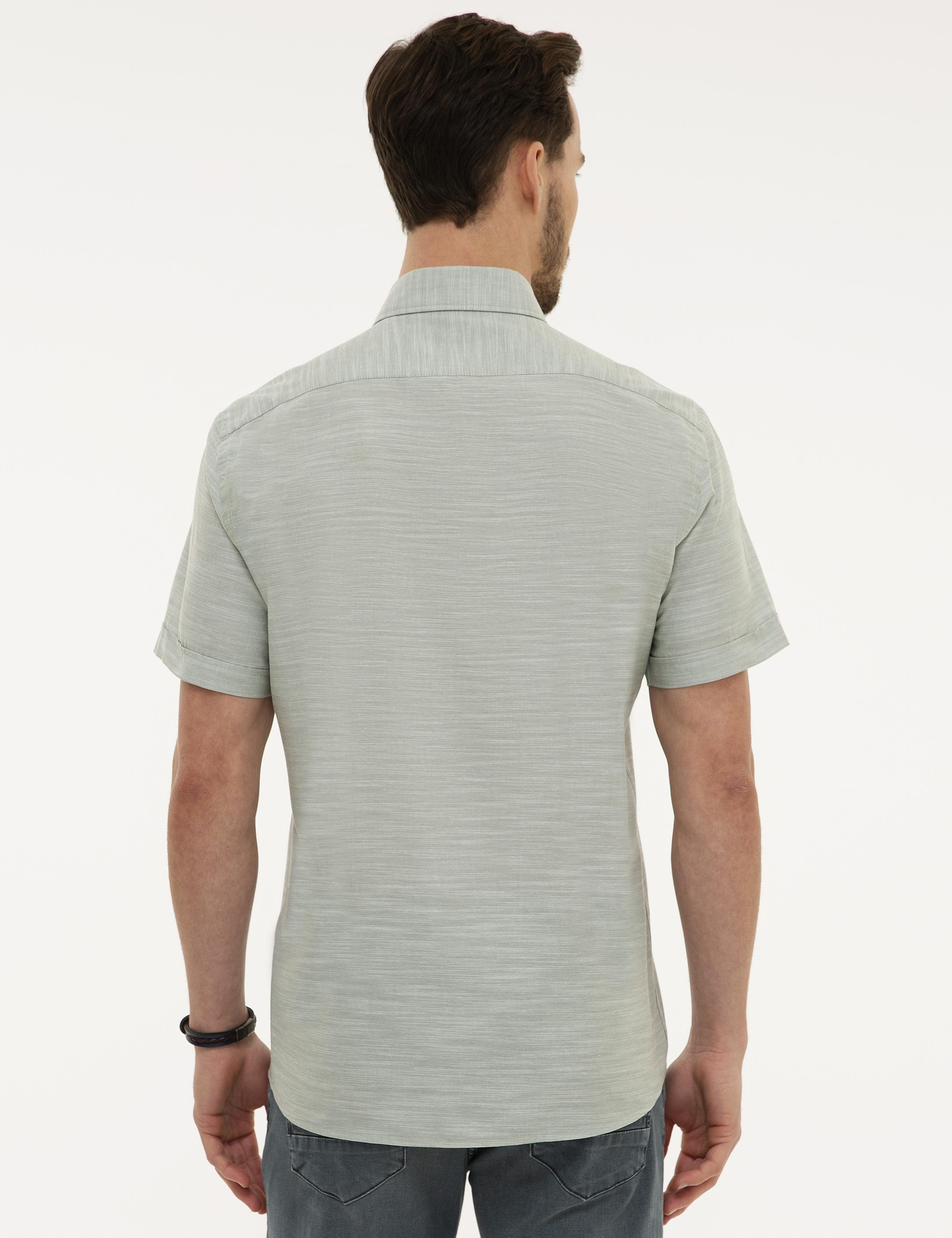 Yeşil Regular Fit Kısa Kollu Gömlek