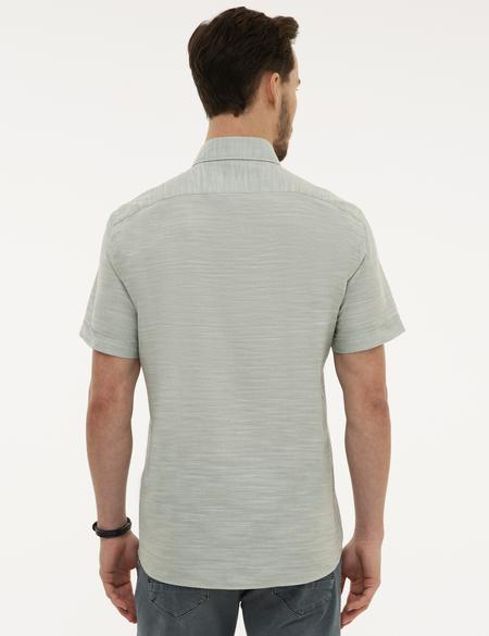 Yeşil Regular Fit Kısa Kollu Gömlek - 50223806038