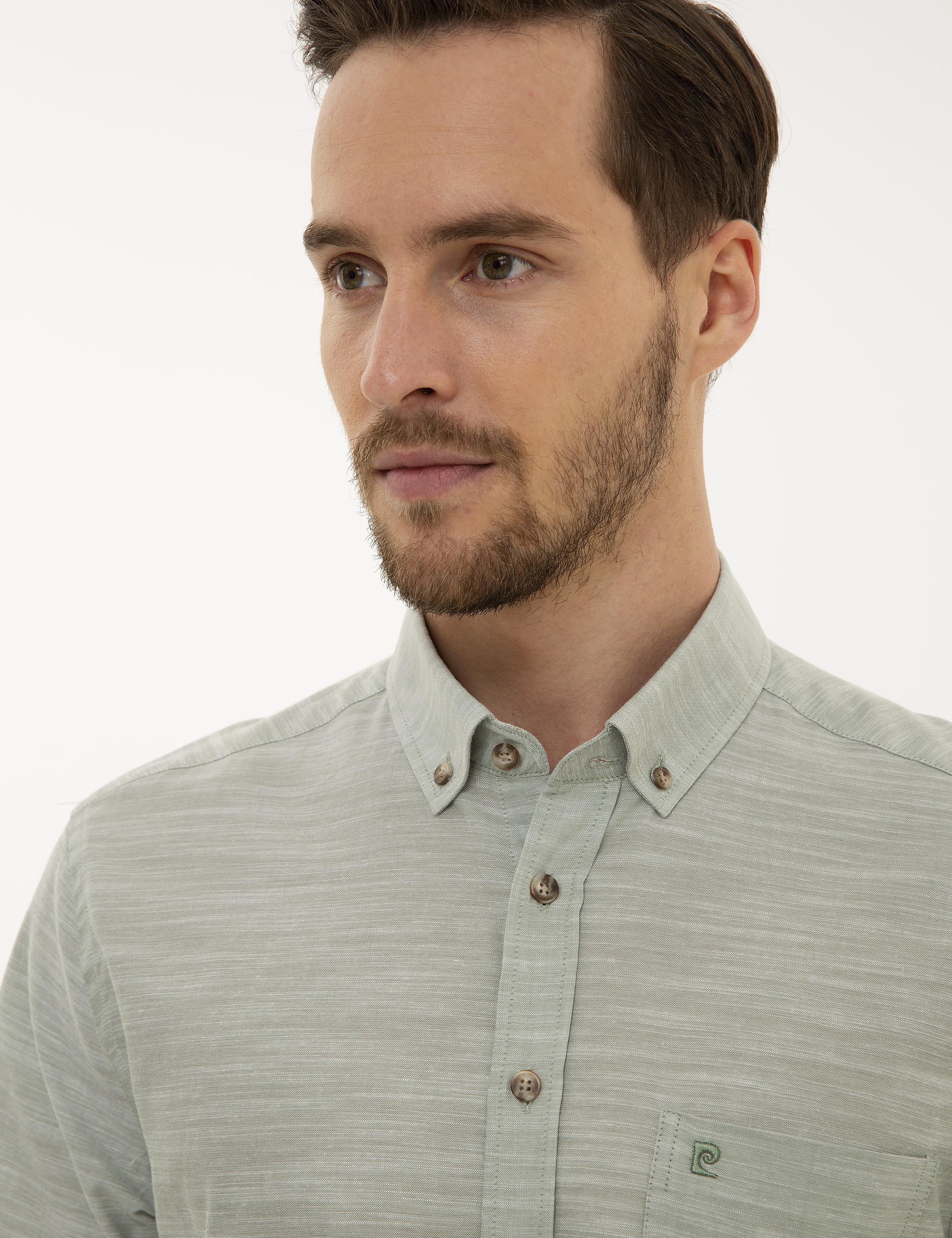 Yeşil Regular Fit Kısa Kollu Gömlek