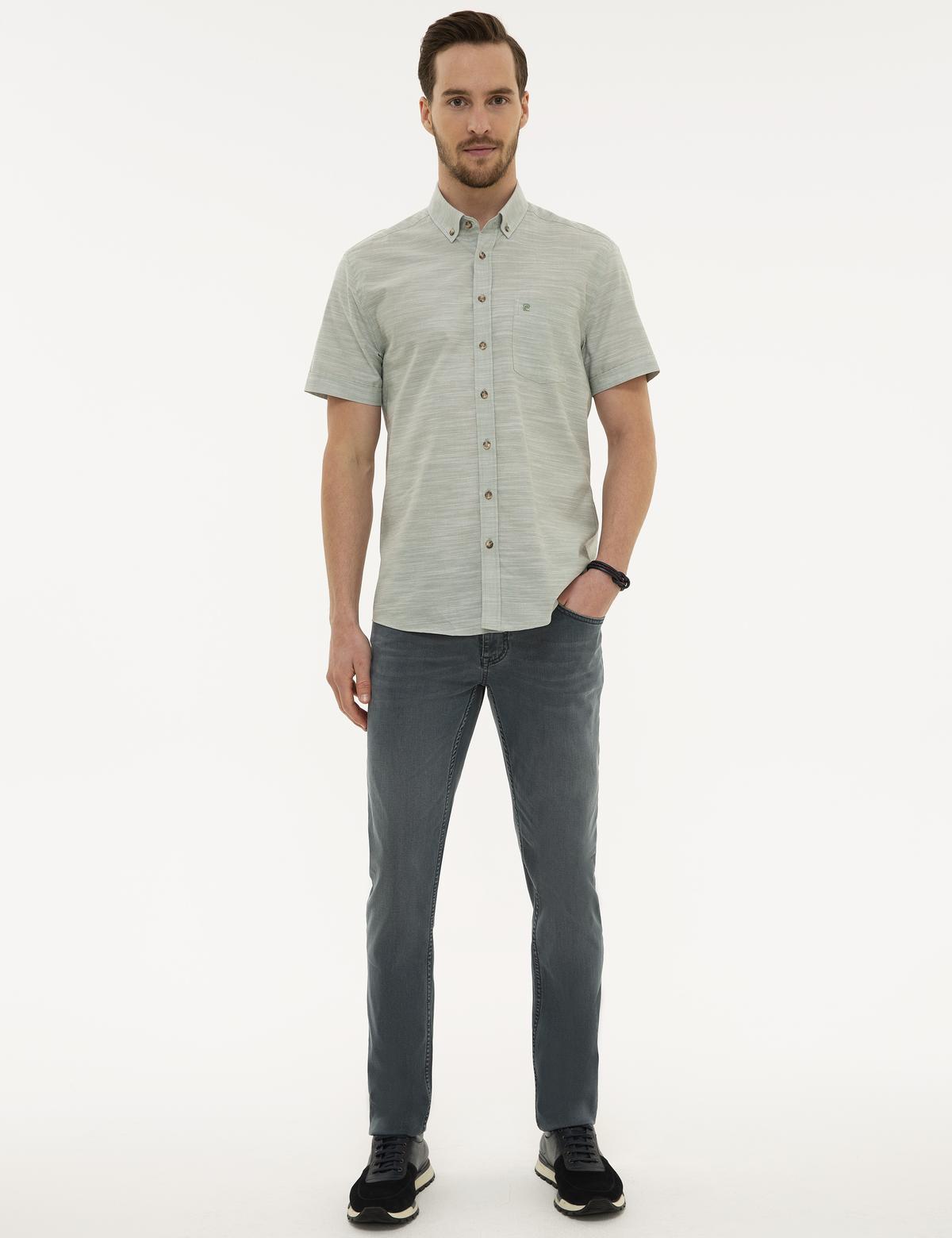 Yeşil Regular Fit Kısa Kollu Gömlek - 50223806038