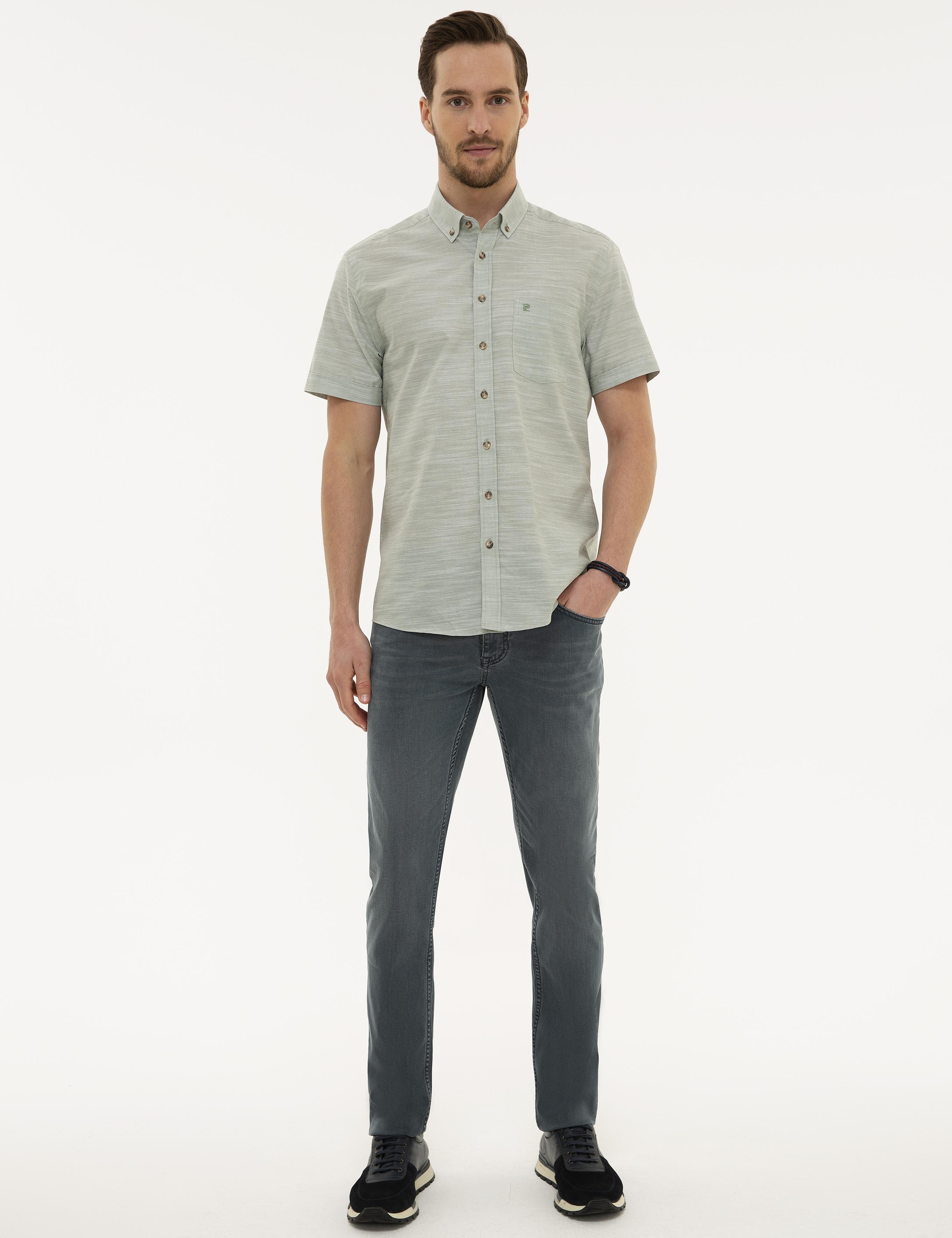 Yeşil Regular Fit Kısa Kollu Gömlek