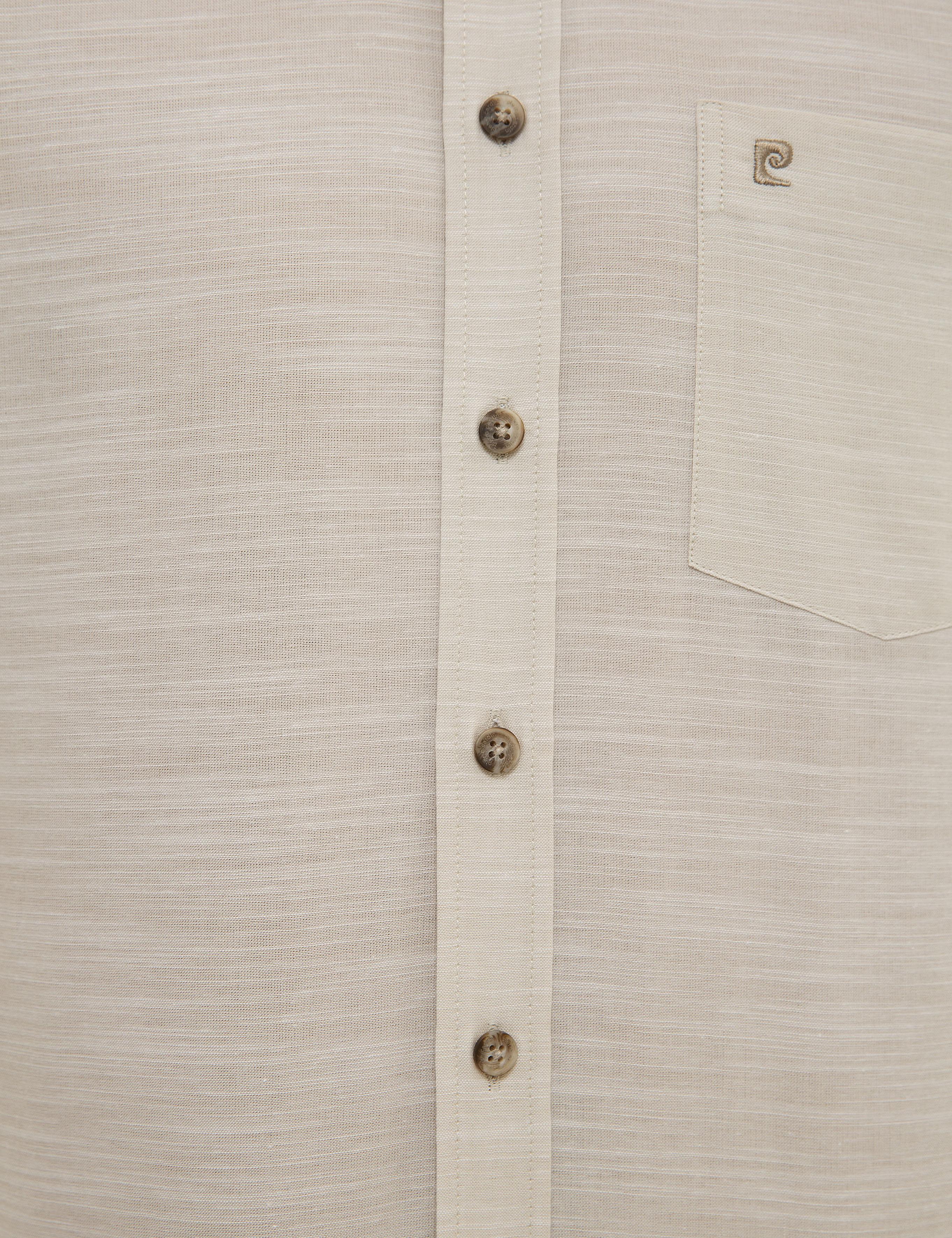 Bej Regular Fit Kısa Kollu Gömlek