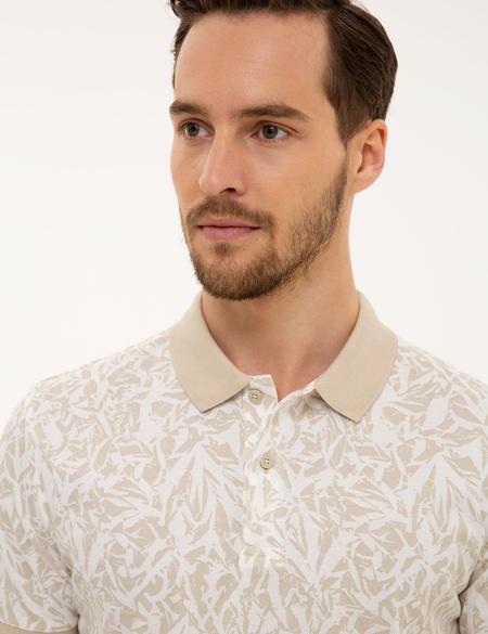 Bej Slim Fit Polo Yaka T-Shirt - 50224459012