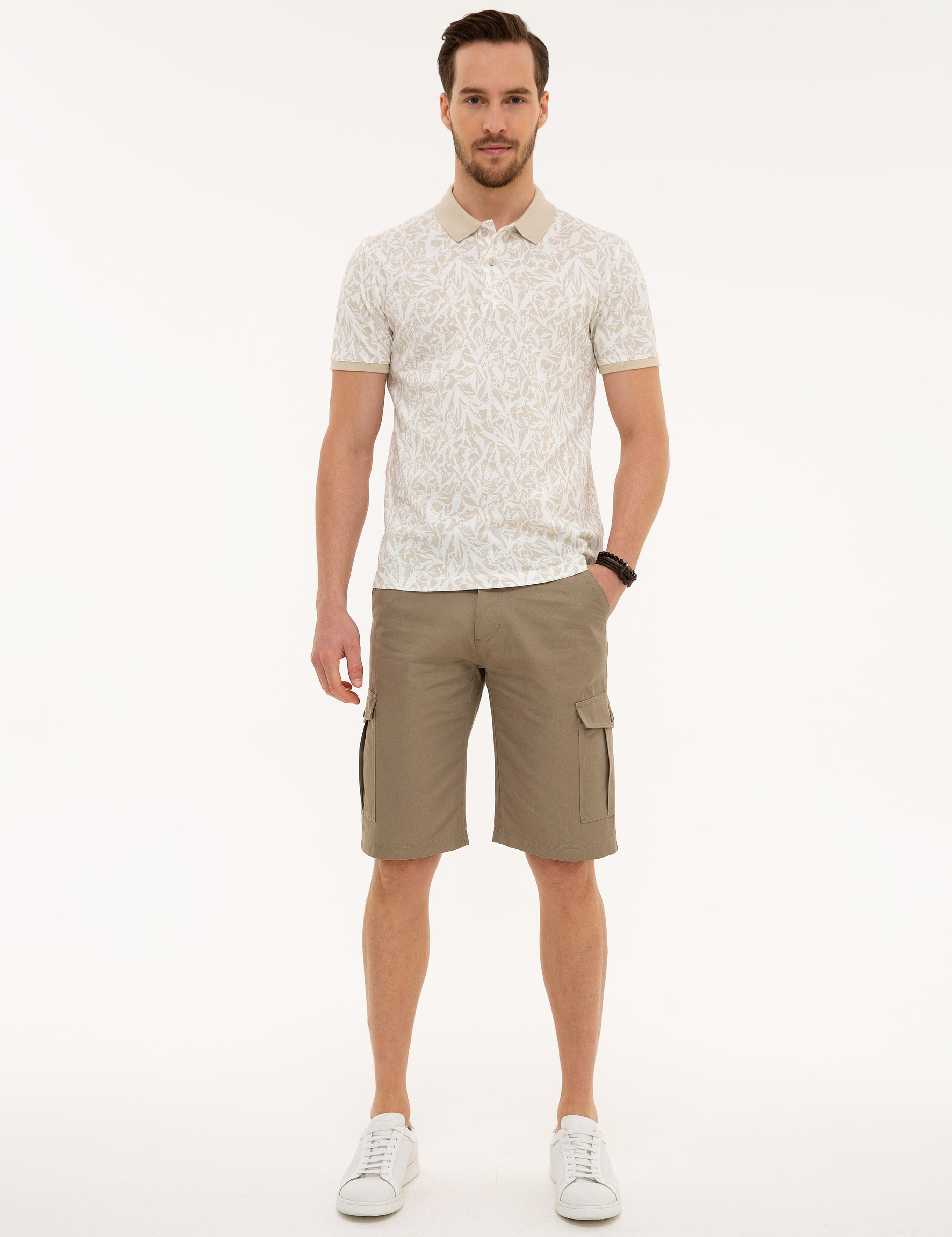 Bej Slim Fit Polo Yaka T-Shirt