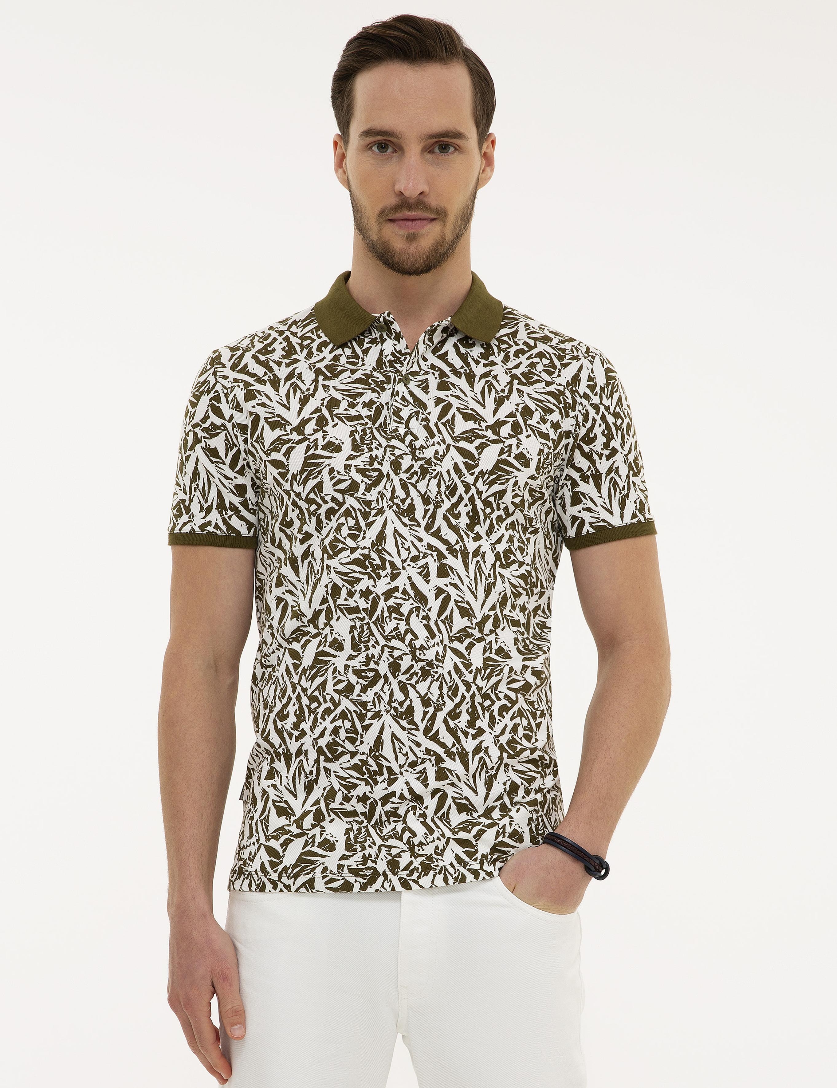 Haki Slim Fit Polo Yaka T-Shirt