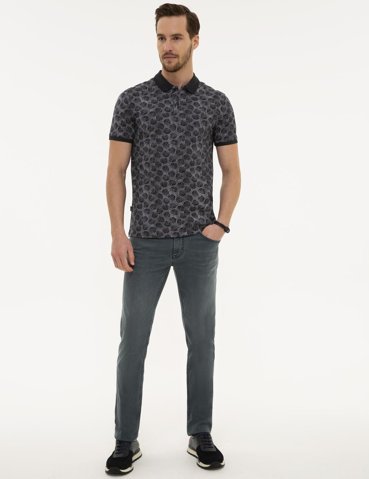 Siyah Slim Fit Polo Yaka T-Shirt - 50220880023