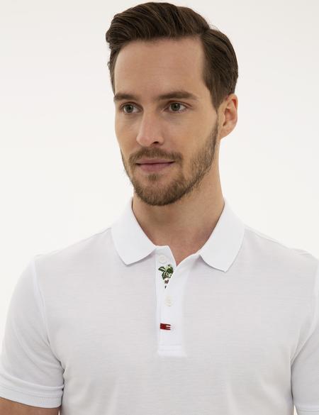 Beyaz Slim Fit Polo Yaka T-Shirt - 50202634008