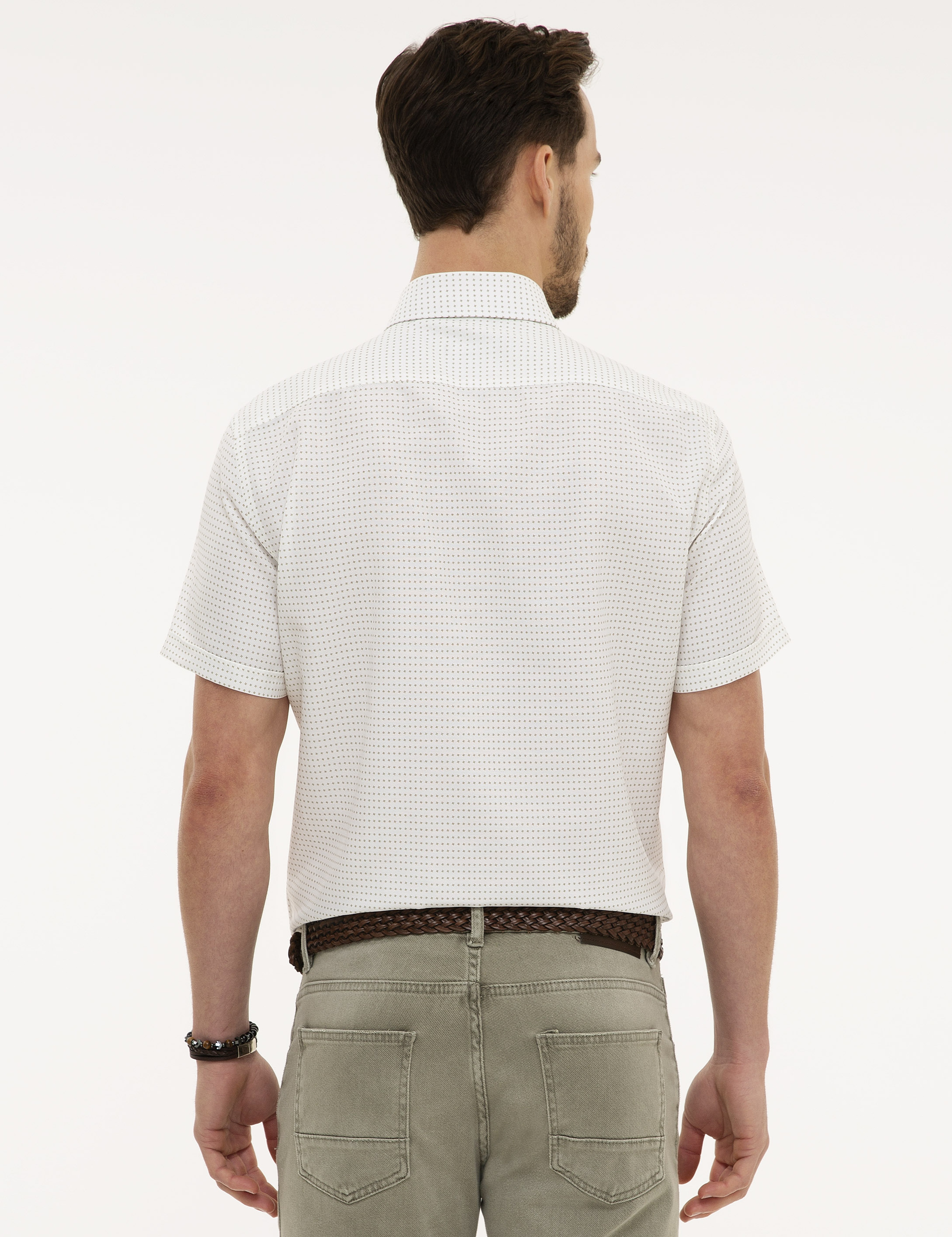 Yeşil Regular Fit Kısa Kollu Gömlek