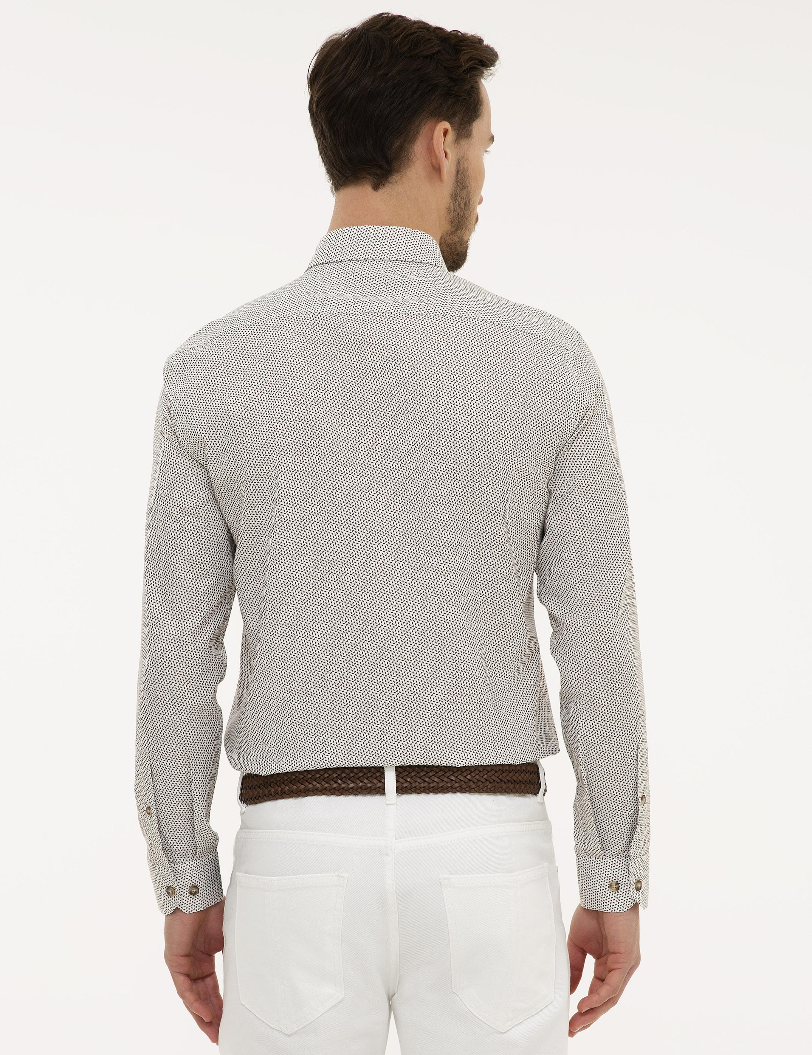 Kahverengi Slim Fit Gömlek