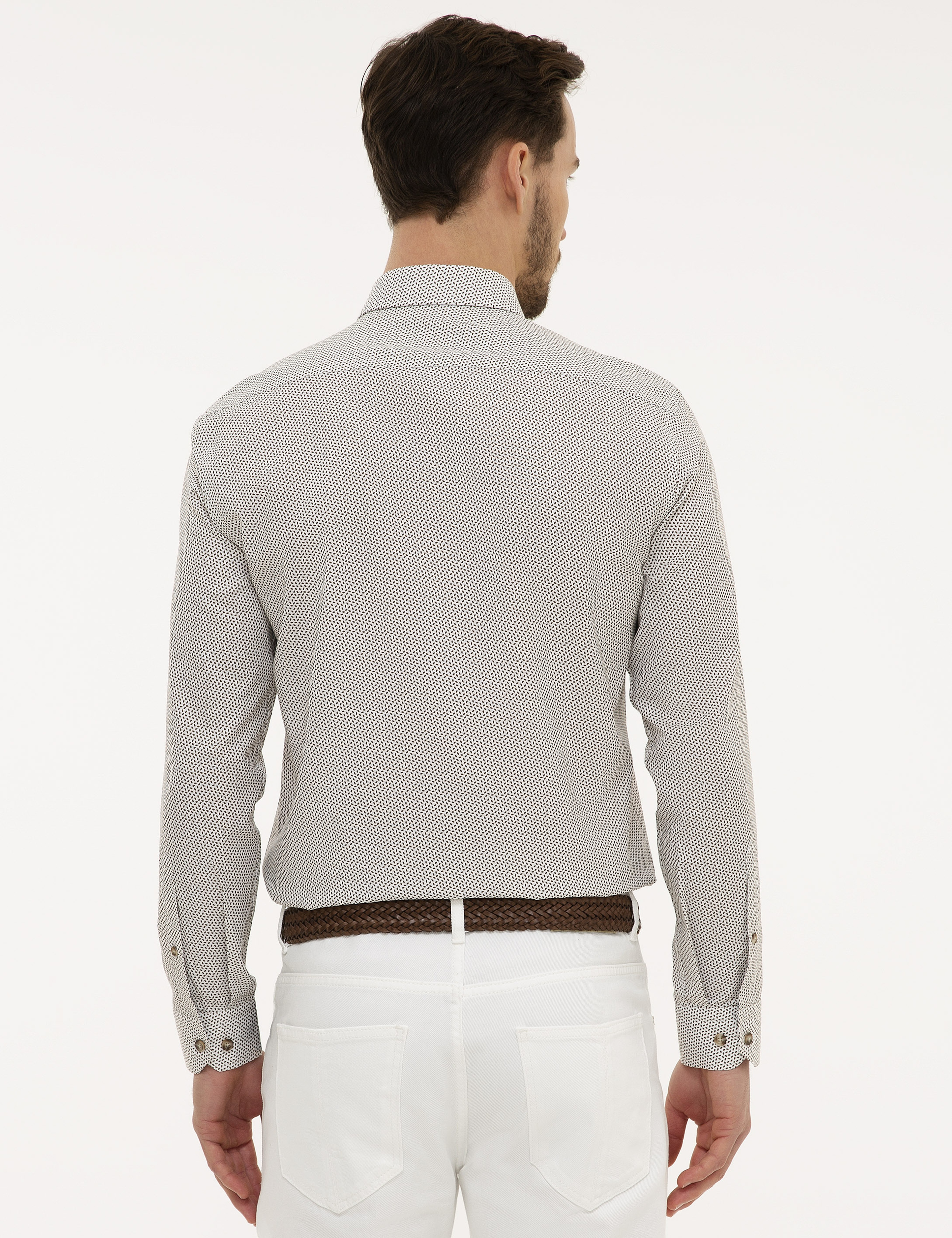 Kahverengi Slim Fit Gömlek - Image 3