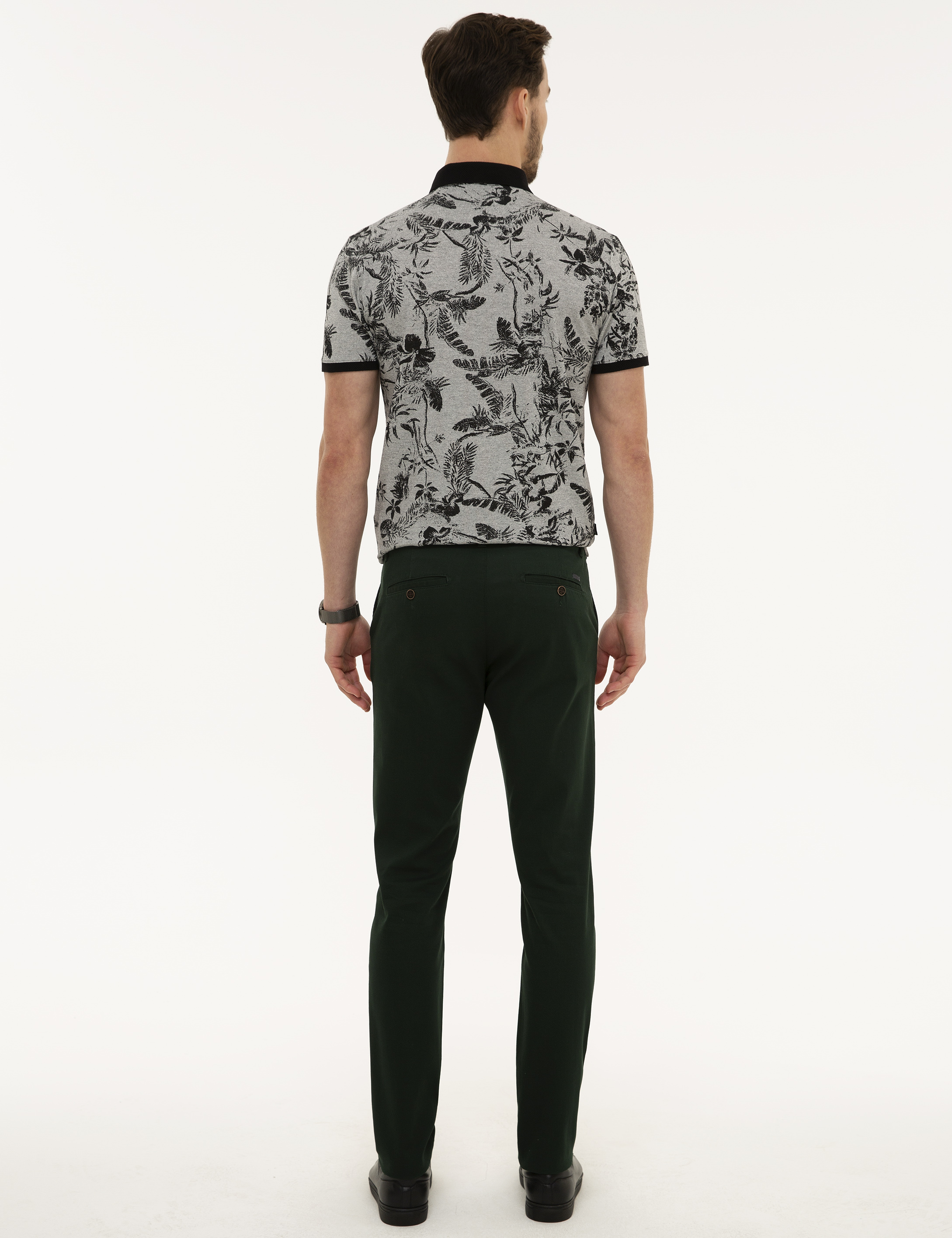 Yeşil Slim Fit Kanvas Pantolon - Image 3