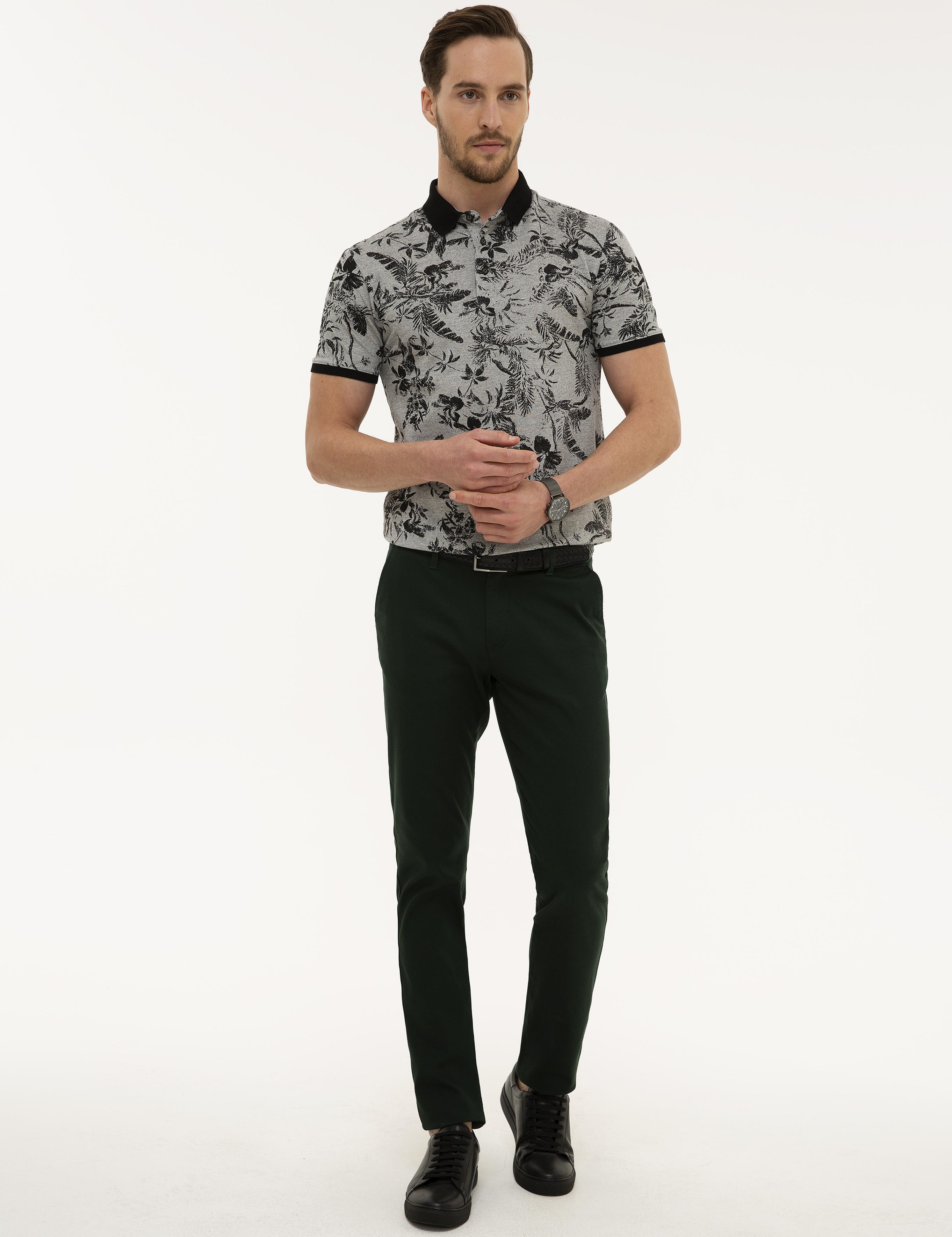 Yeşil Slim Fit Kanvas Pantolon