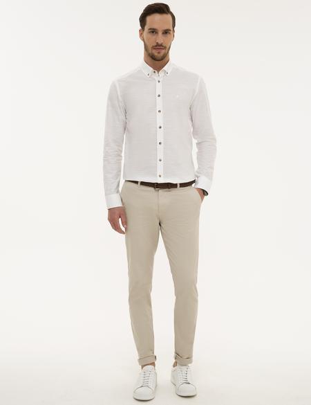 Bej Slim Fit Kanvas Pantolon - 50225937054