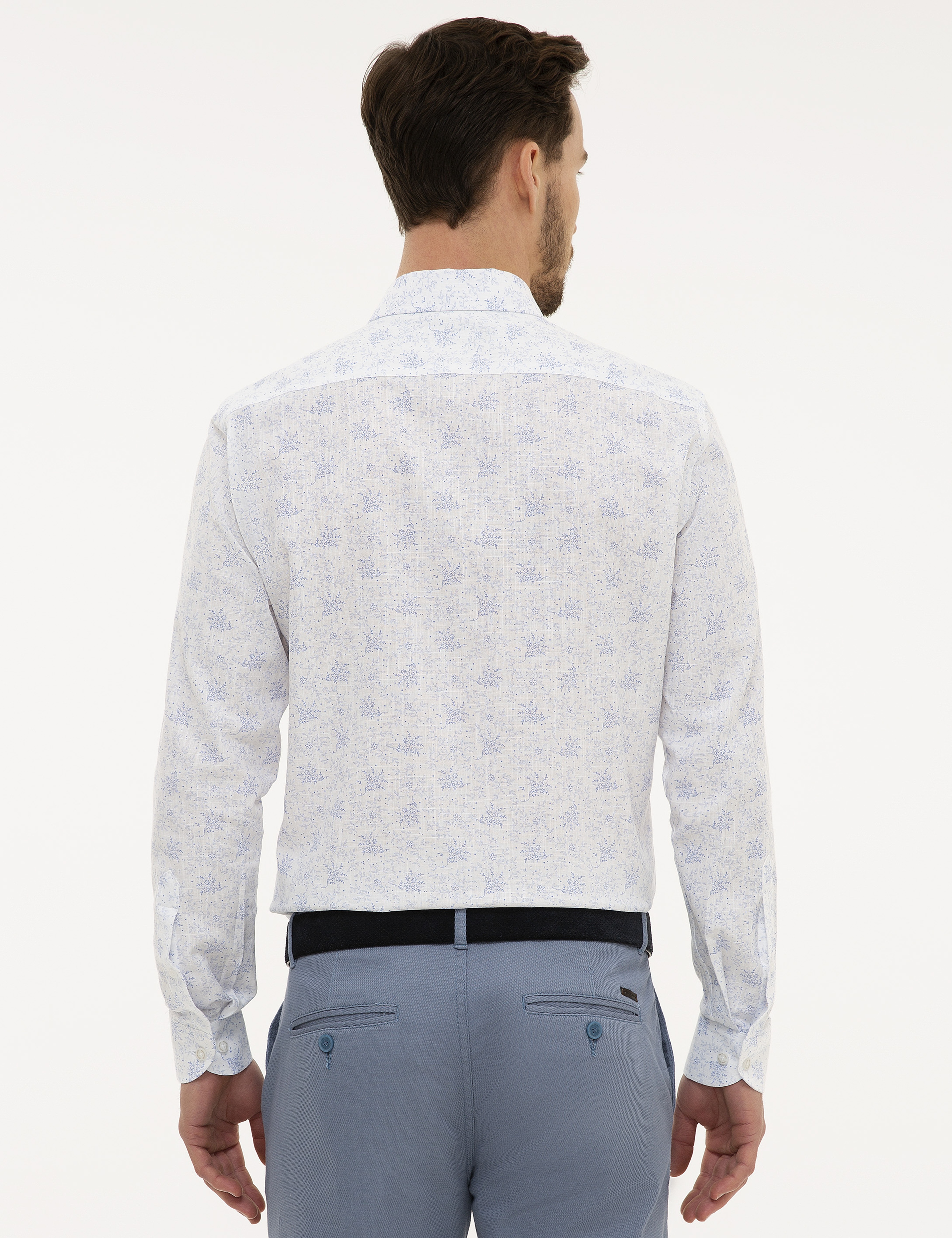 Beyaz Slim Fit Uzun Kollu Gömlek