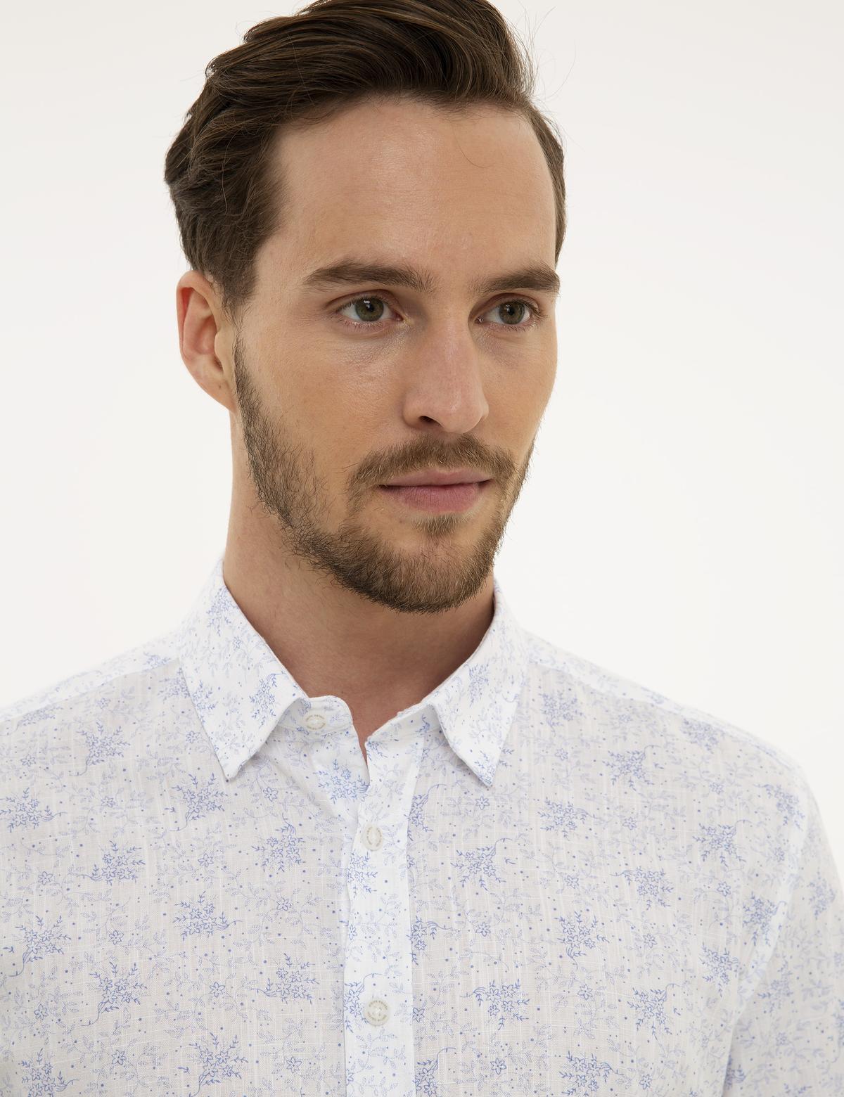 Beyaz Slim Fit Uzun Kollu Gömlek - 50221348016