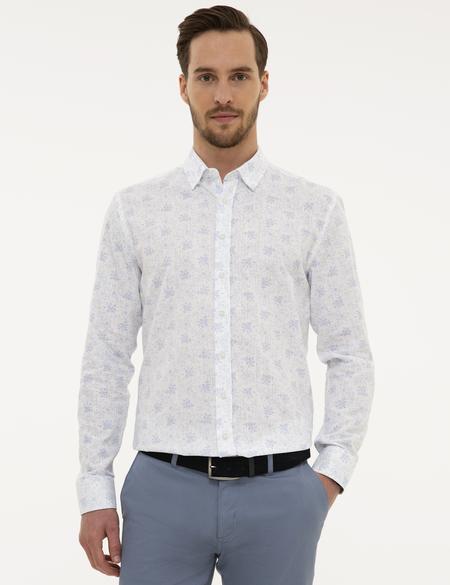 Beyaz Slim Fit Uzun Kollu Gömlek - 50221348016