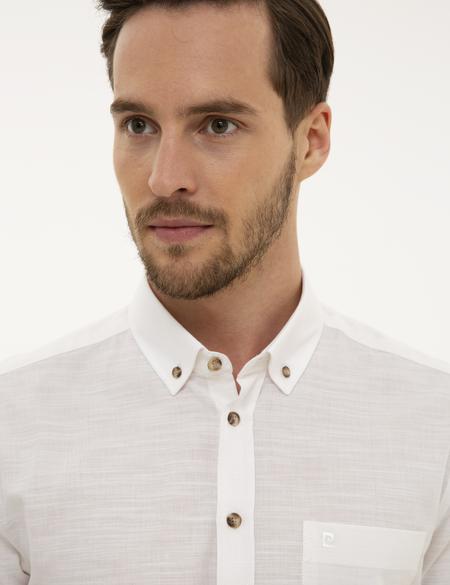 Beyaz Regular Fit Kısa Kollu Gömlek - 50223806002