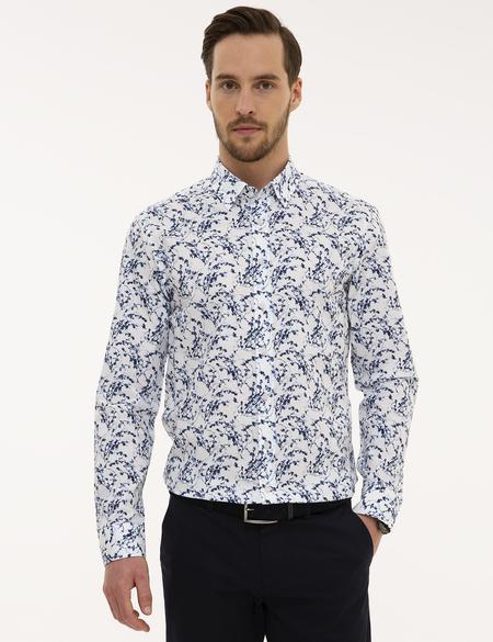 Lacivert Slim Fit Uzun Kollu Gömlek - 50221363015