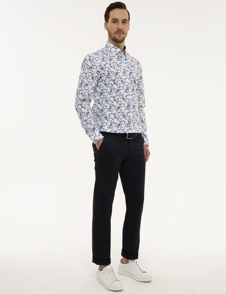 Lacivert Slim Fit Uzun Kollu Gömlek - 50221363015