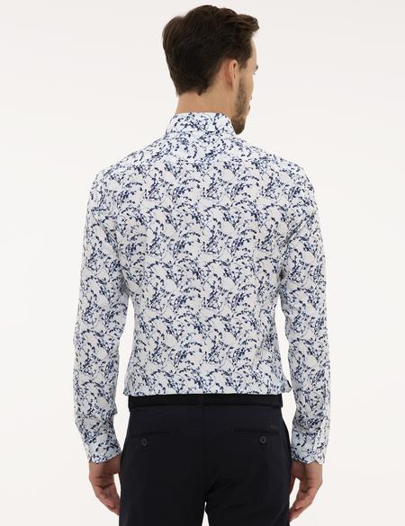 Lacivert Slim Fit Uzun Kollu Gömlek - 50221363015