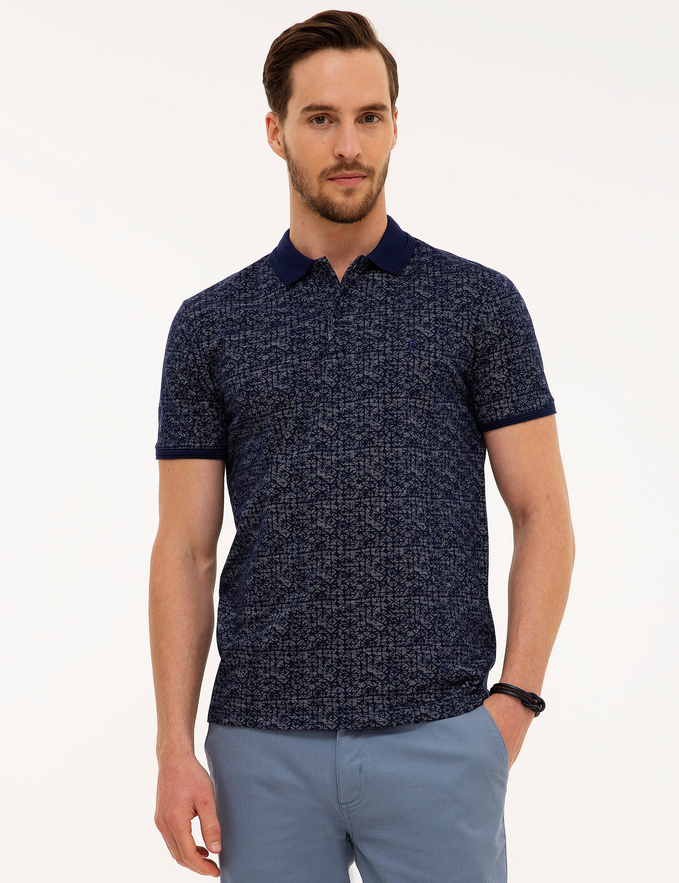 Lacivert Slim Fit Polo Yaka Tişört