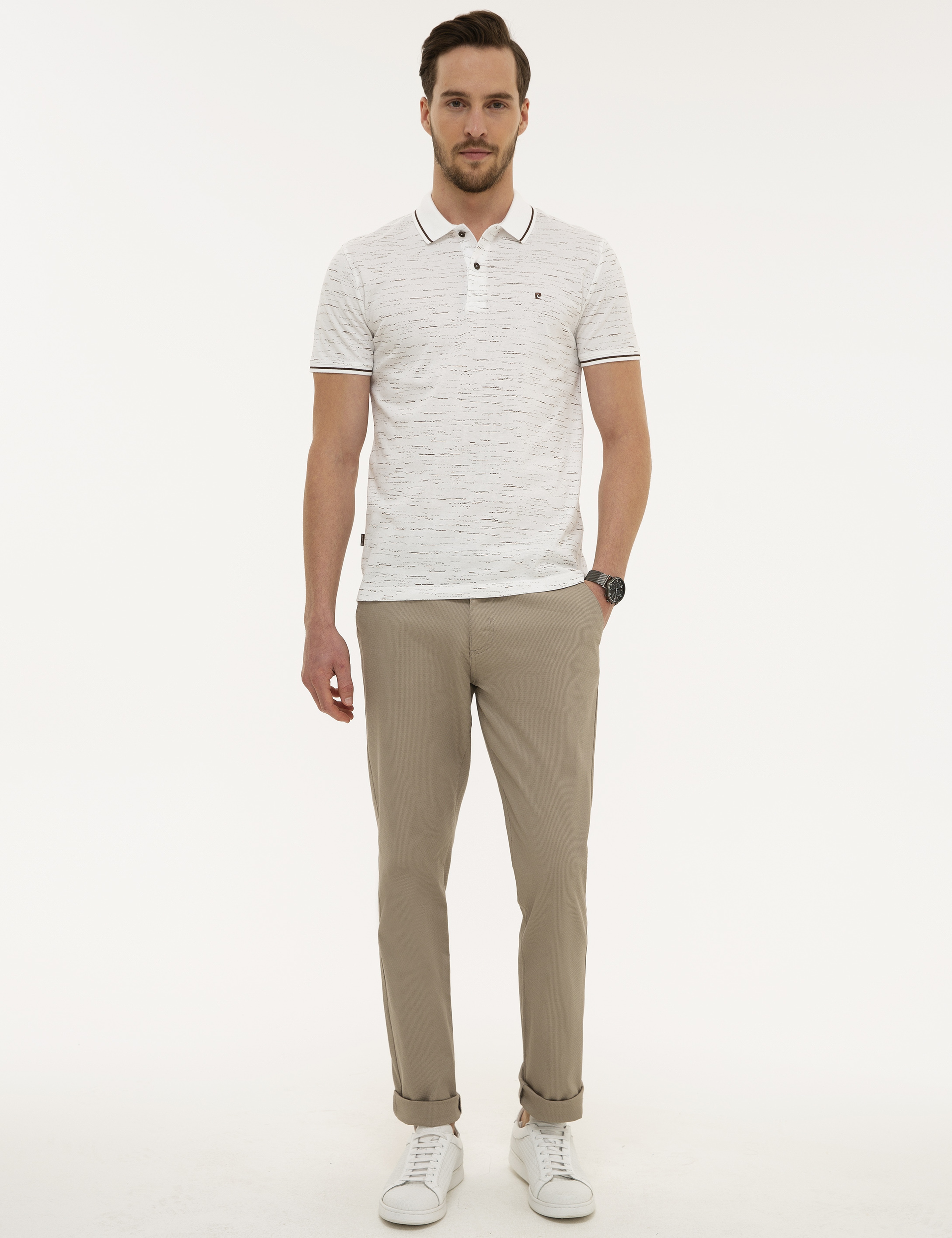 Kahverengi Slim Fit Polo Yaka T-Shirt - Image 4
