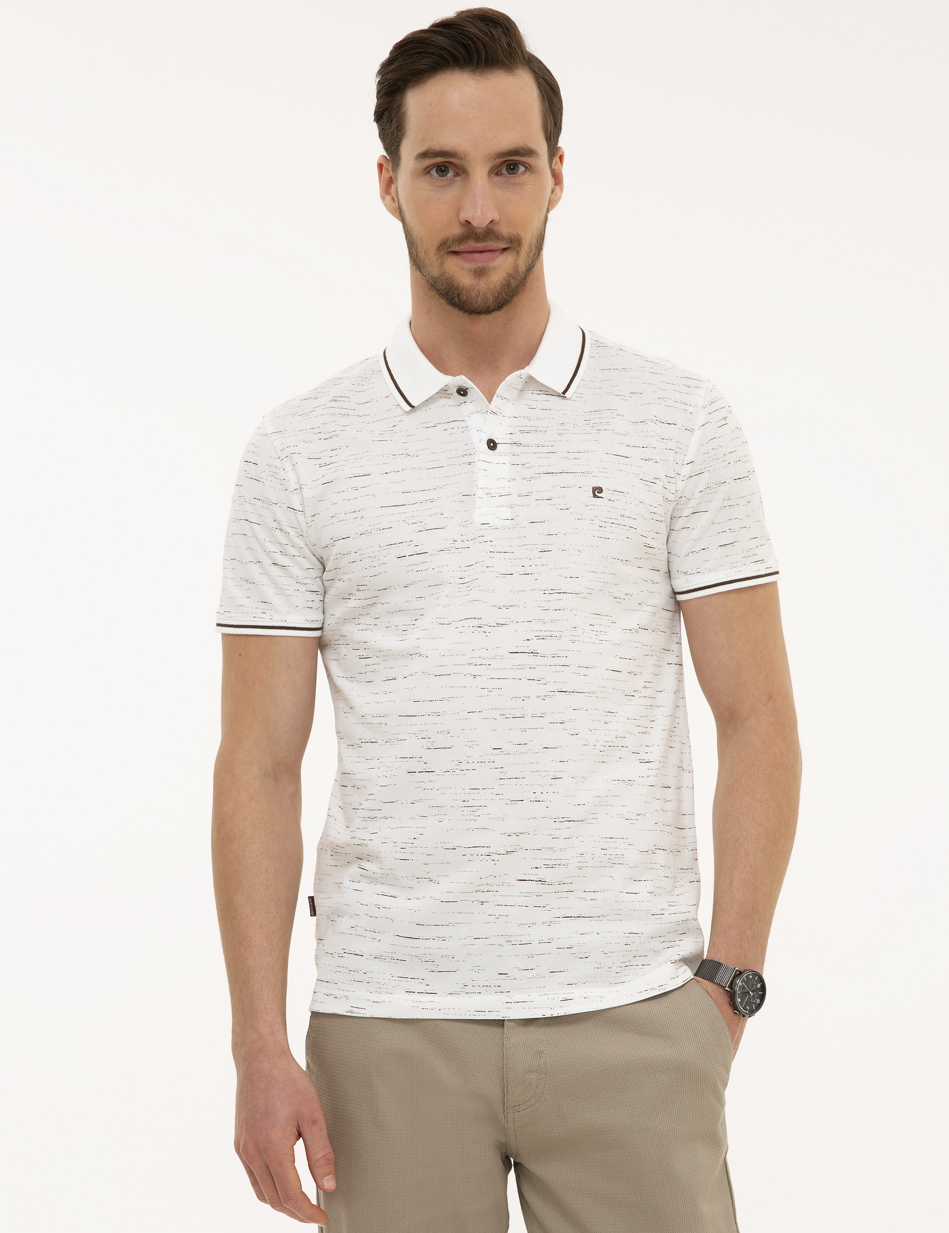 Kahverengi Slim Fit Polo Yaka T-Shirt - Image 1