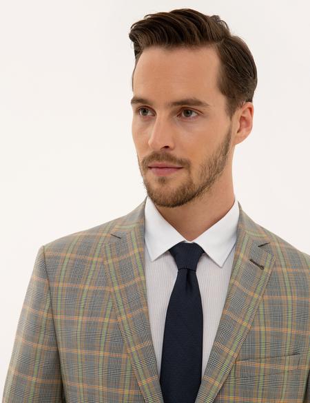 Füme Slim Fit Ekose Ceket - 50225604017